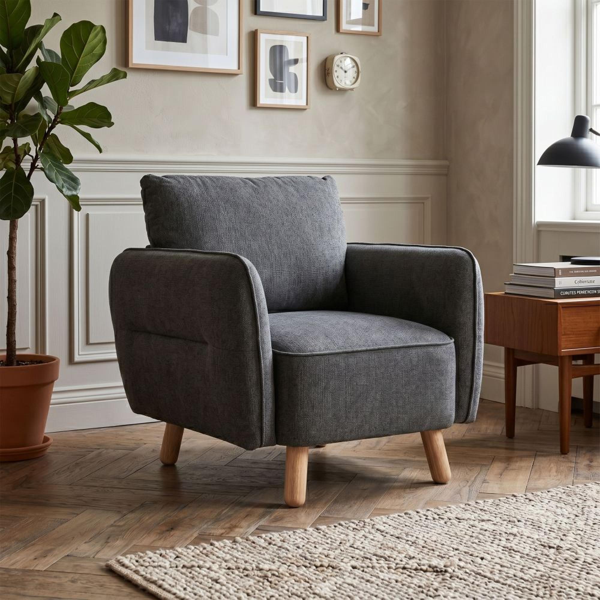 Georgia Armchair - Dark Grey - Fabric