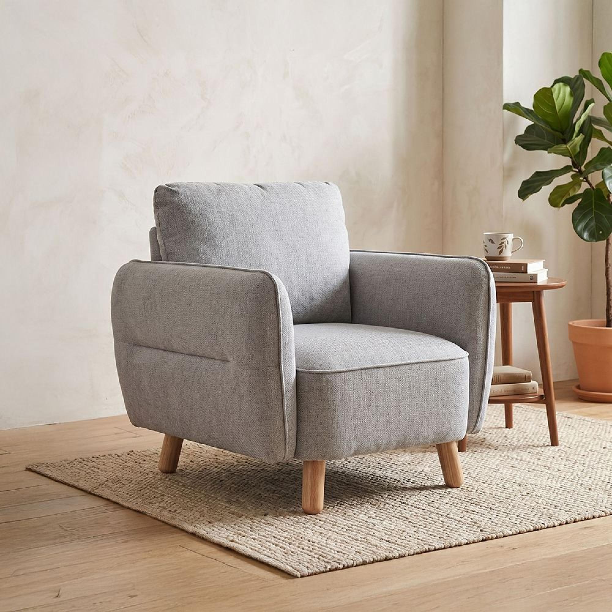 Georgia Armchair - Light Grey - Fabric