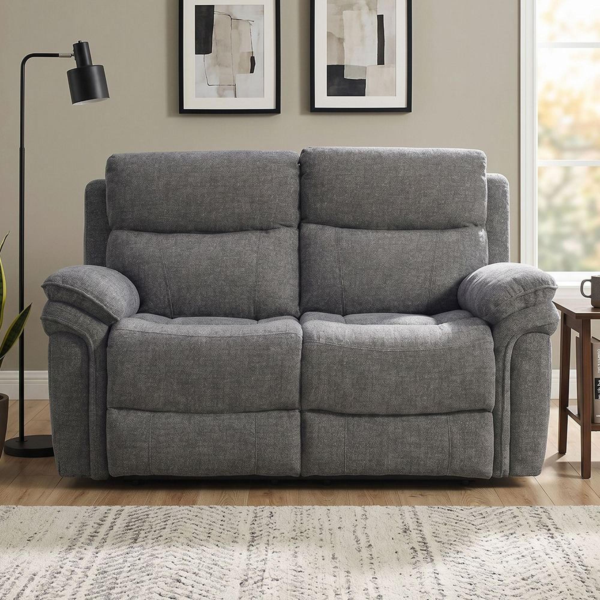 Harrow Electric Recliner Sofa - 2 Seater - Dark Grey - Fabric