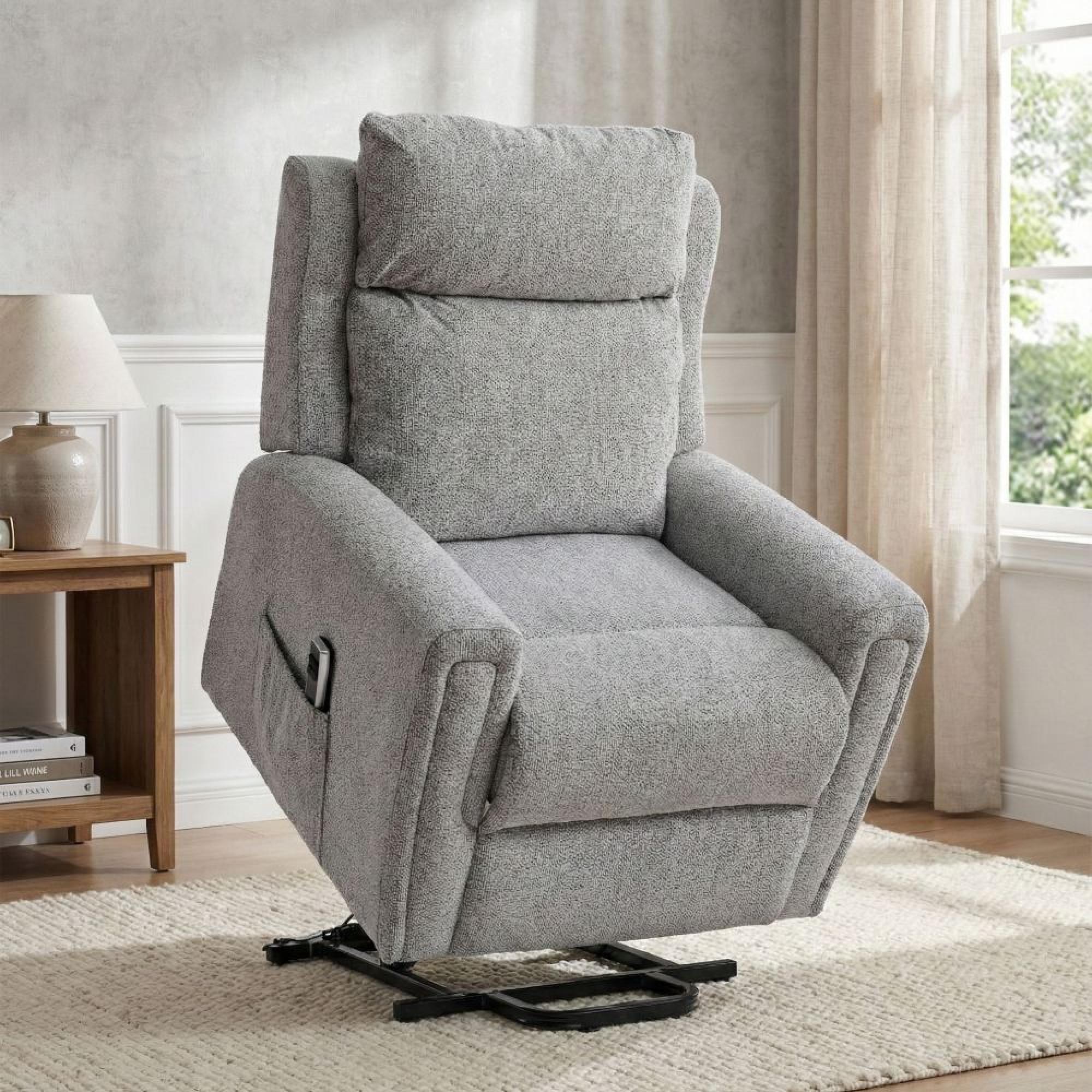 Mayfair Electric Lift & Tilt Armchair - Dual Motor - Ash Grey - Fabric