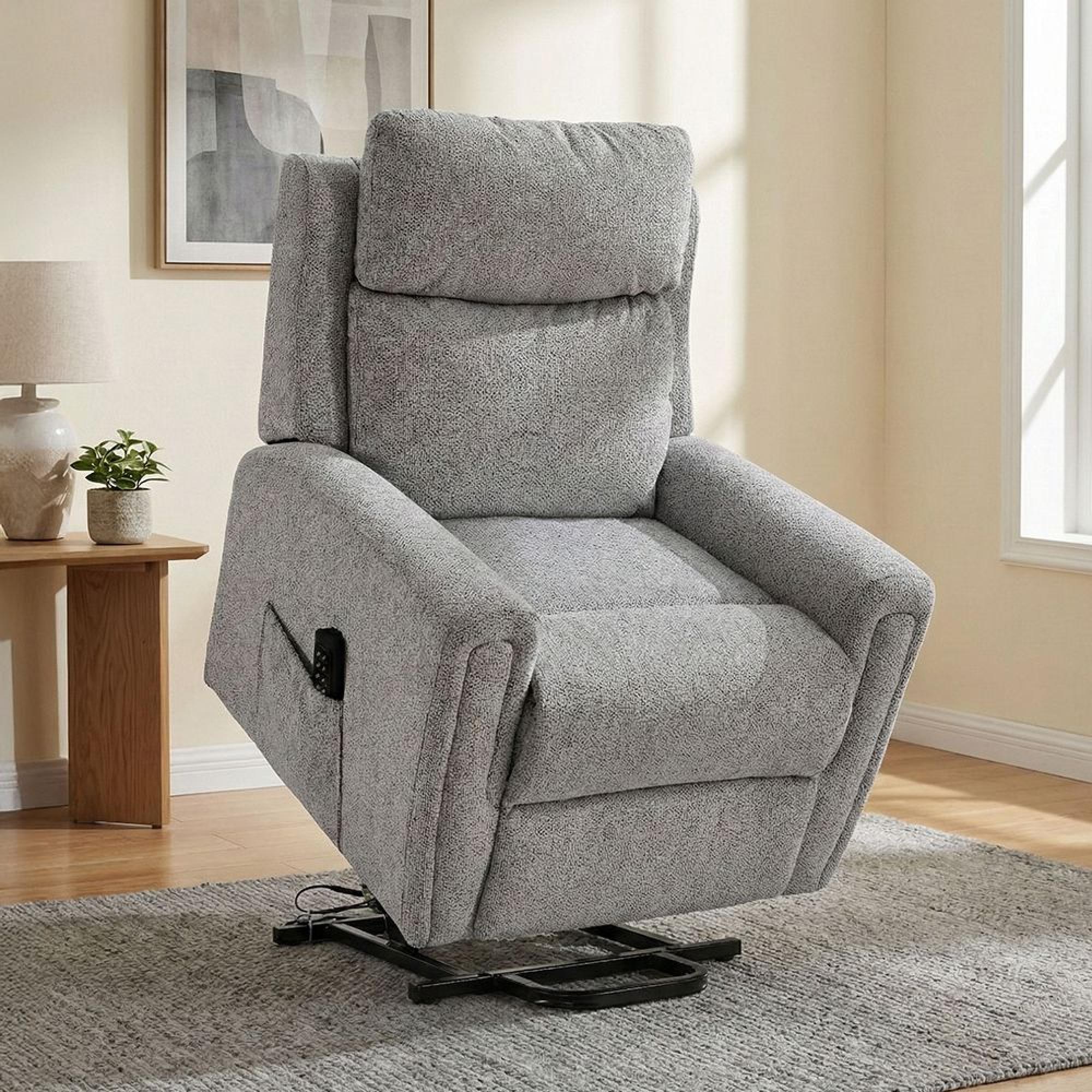 Mayfair Electric Lift & Tilt Armchair - Quad Motor - Ash Grey - Fabric