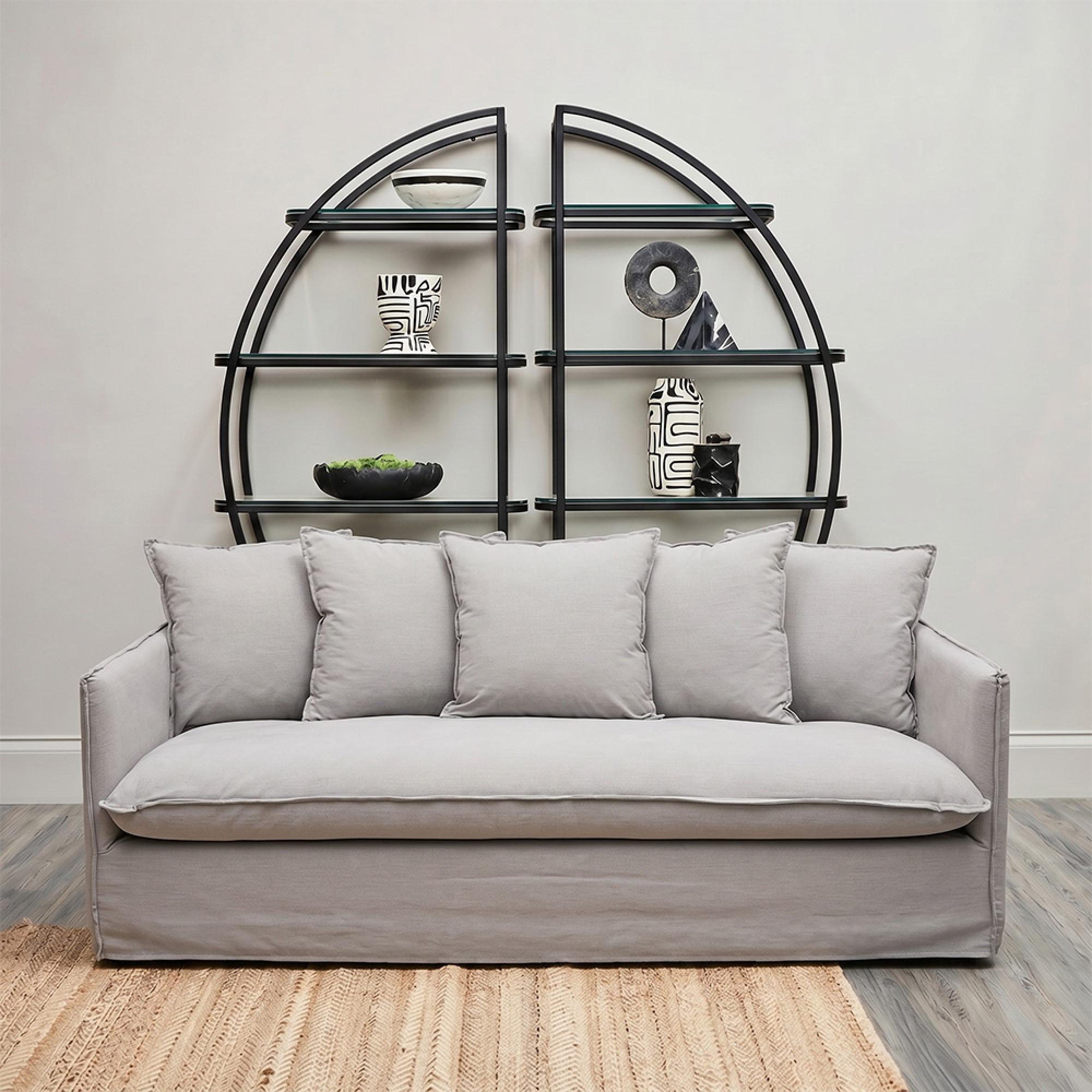 Antibes Sofa - 3 Seater - Grey Fabric