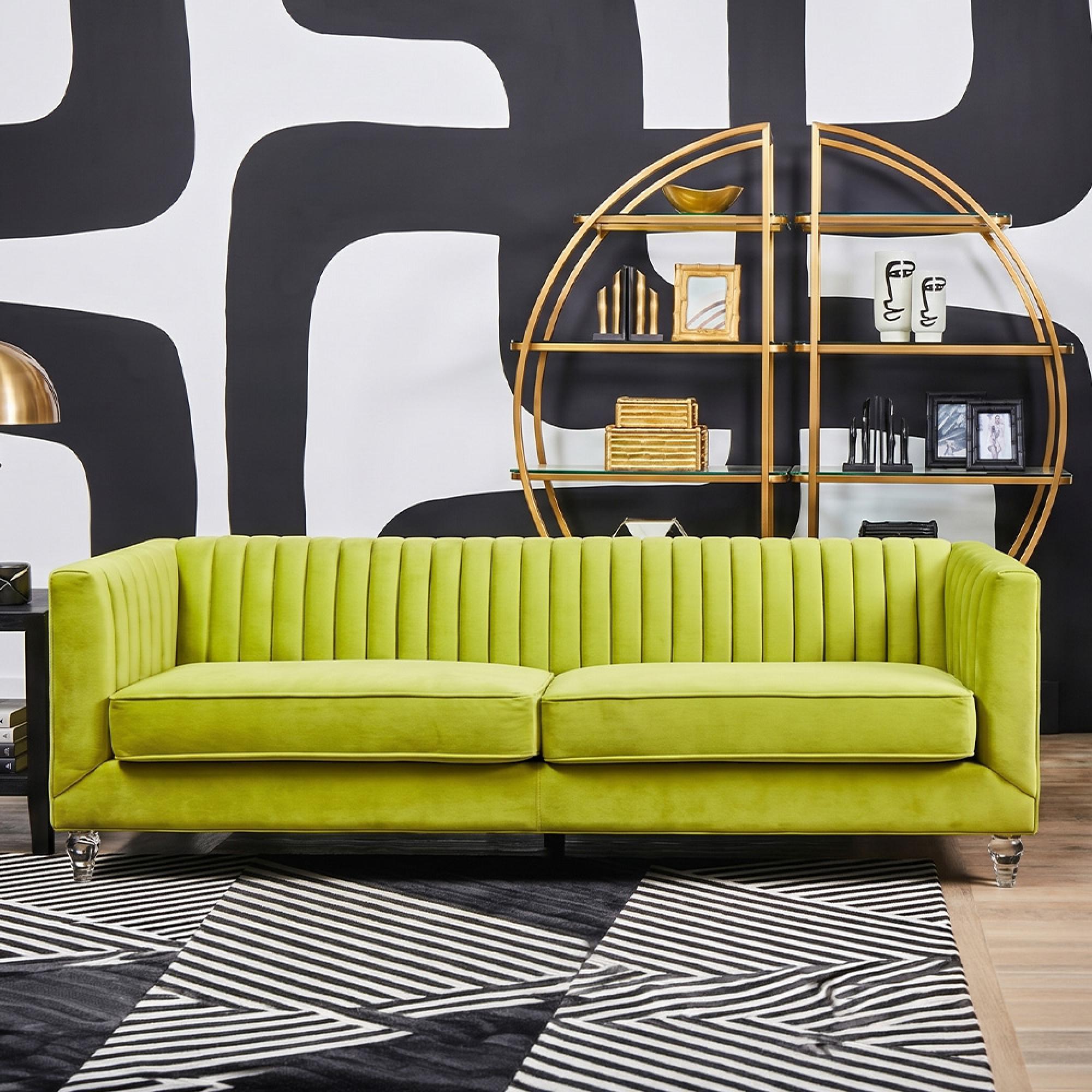 Brasa Sofa - 3 Seater - Green Velvet Fabric