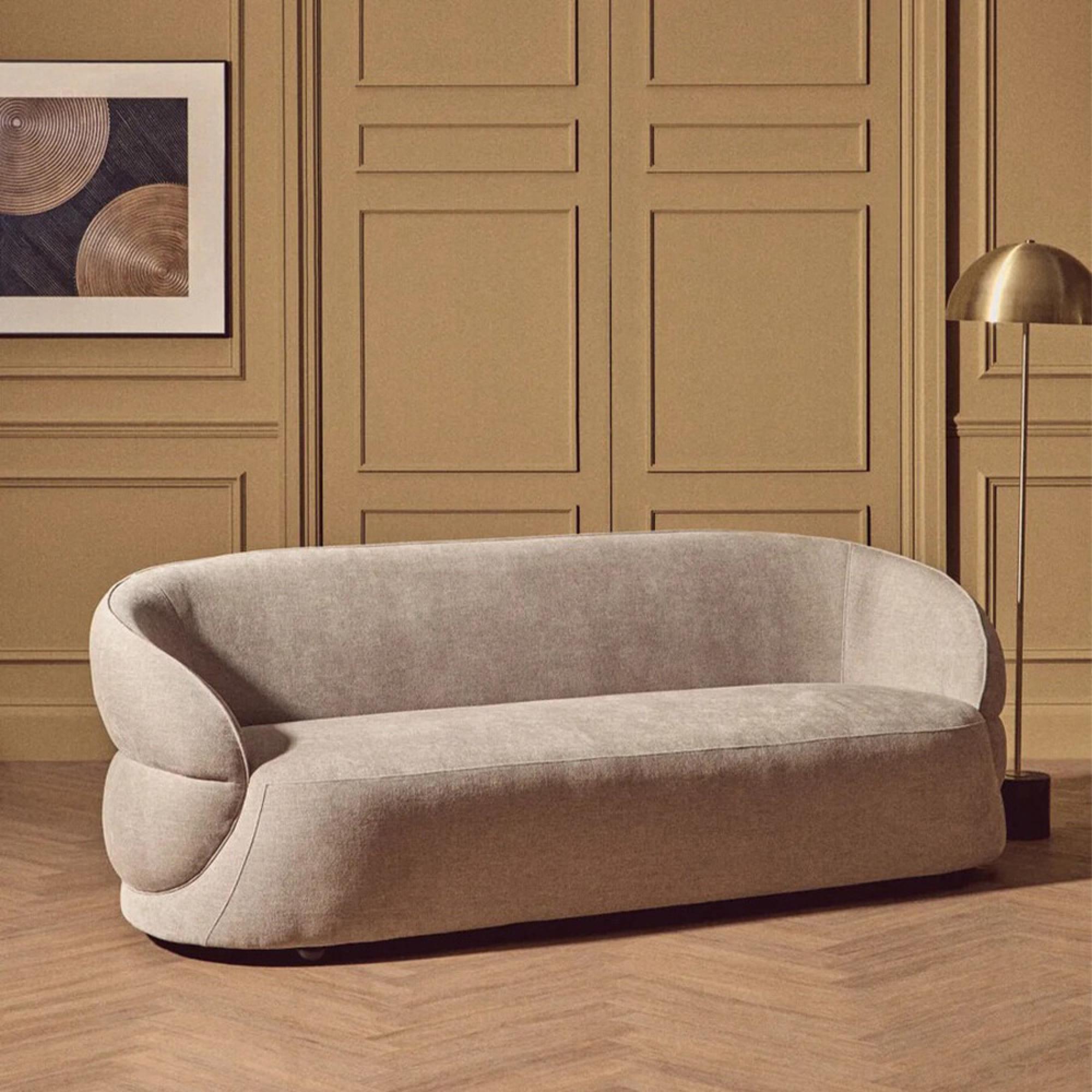 Daphne Sofa - 3 Seater - Taupe Chenille Fabric