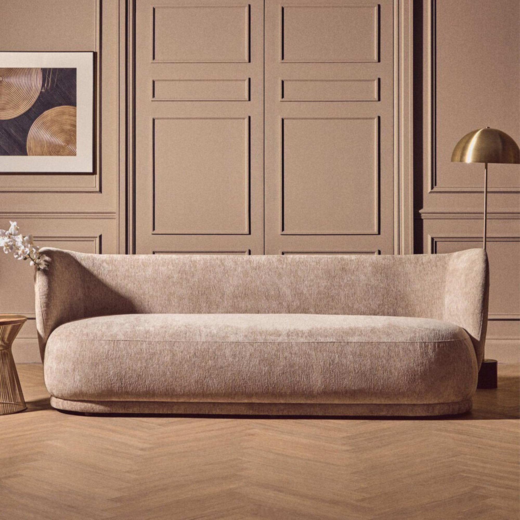 Delray Sofa - 3 Seater - Deep Stone Chenille Fabric