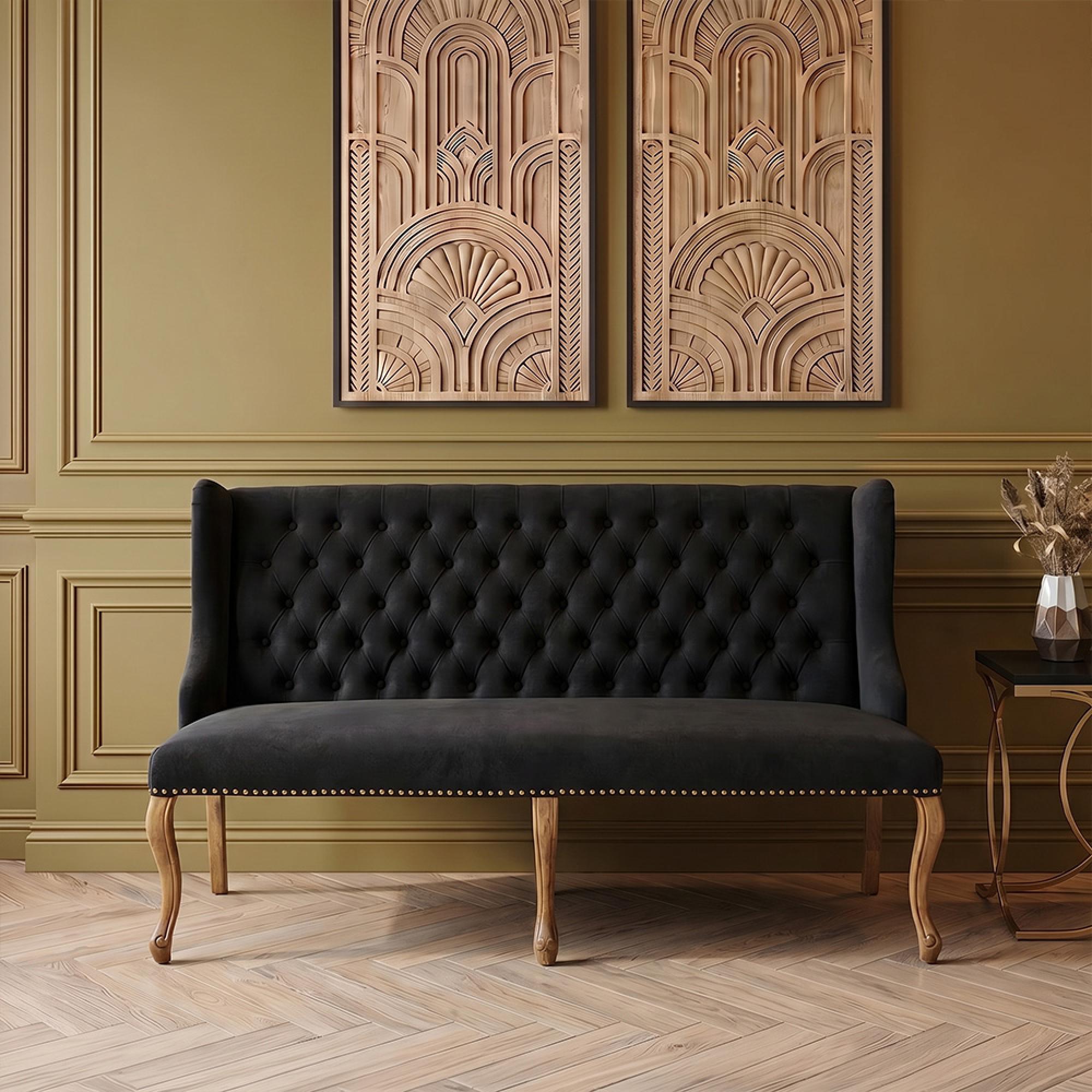 Harrison Sofa - 2 Seater - Black Fabric