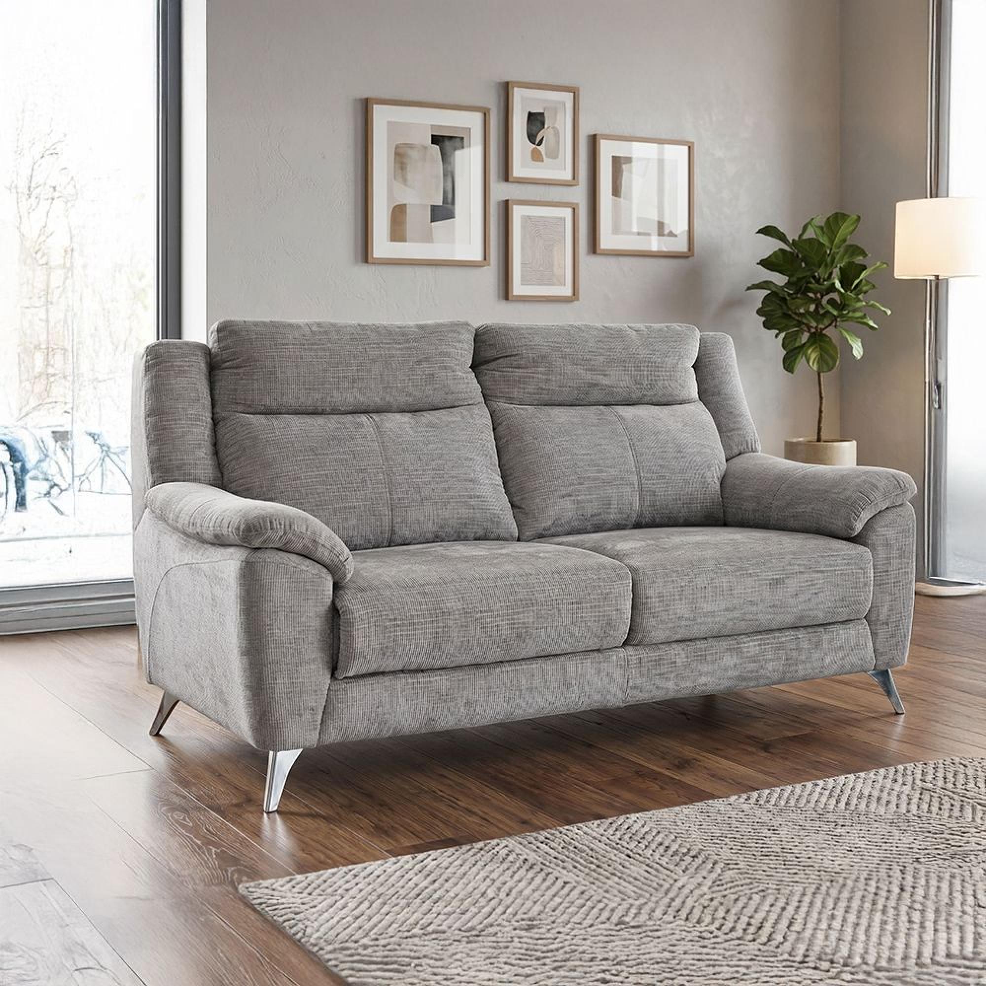 Monroe Sofa - 3 Seater - Ash Grey - Fabric