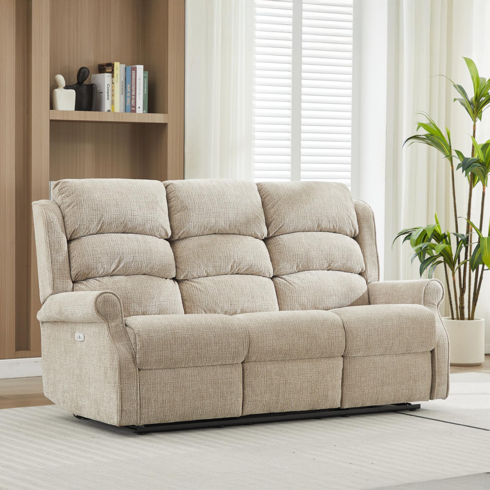 Regency Recliner Sofa - 3 Seater - Rabbit - Fabric