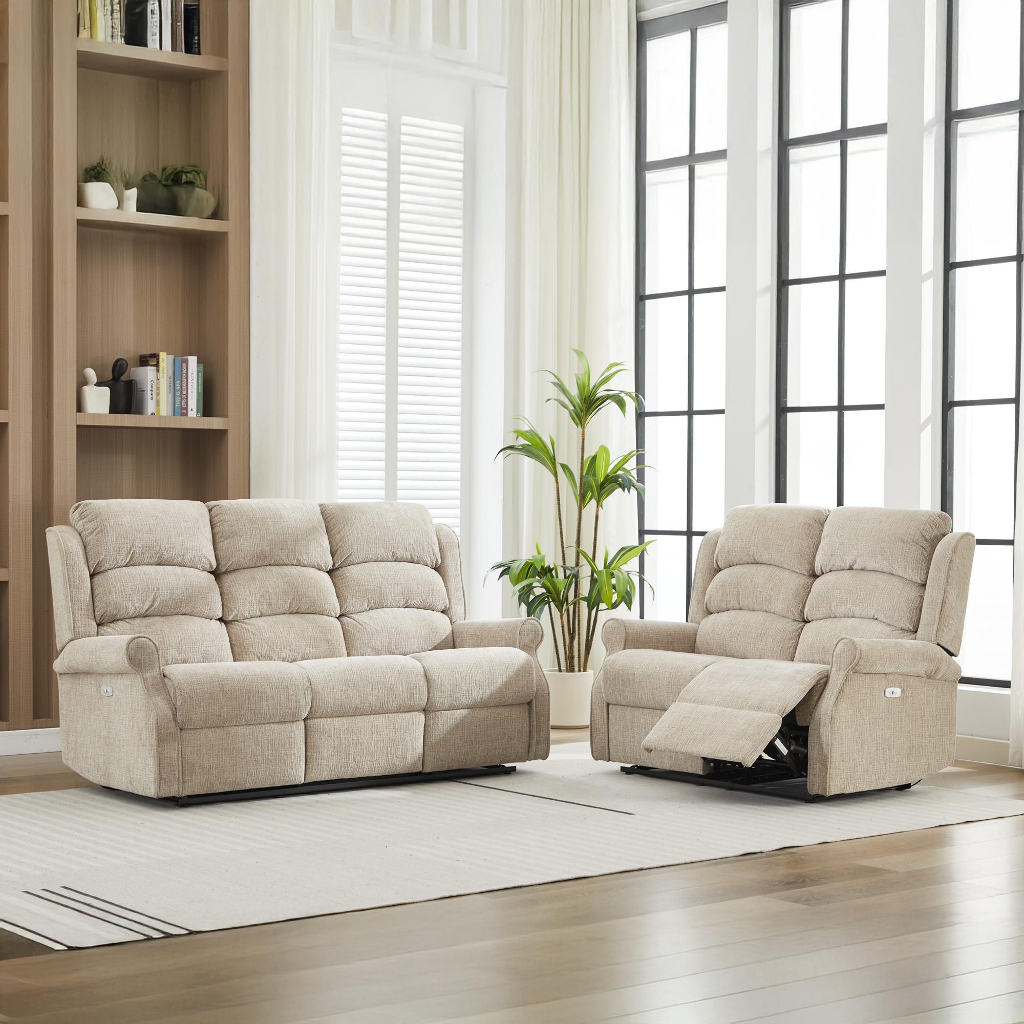 Regency Recliner Sofa Suite - 3+2 Seater - Rabbit - Fabric