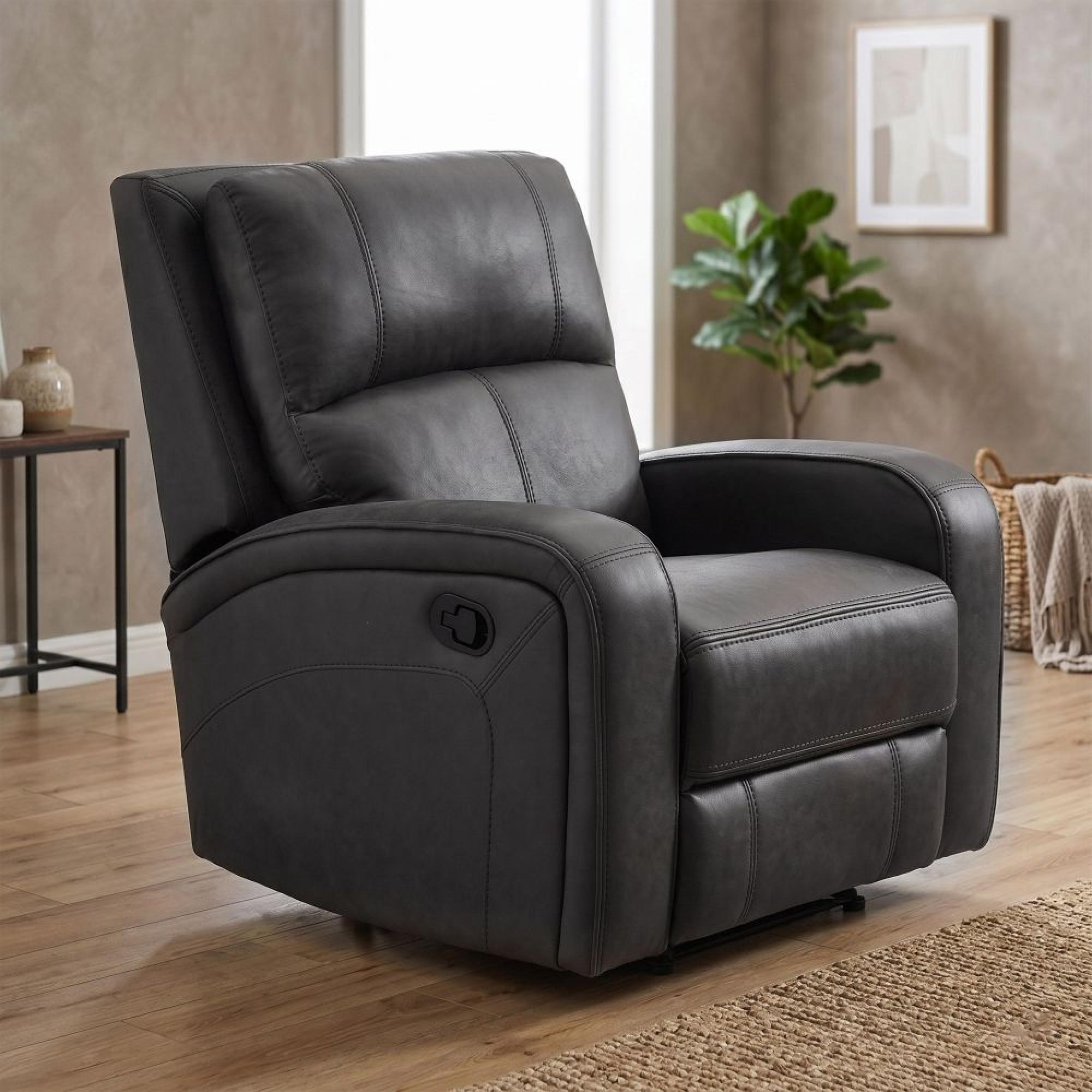 Silverton Recliner Armchair - Grey - Fabric