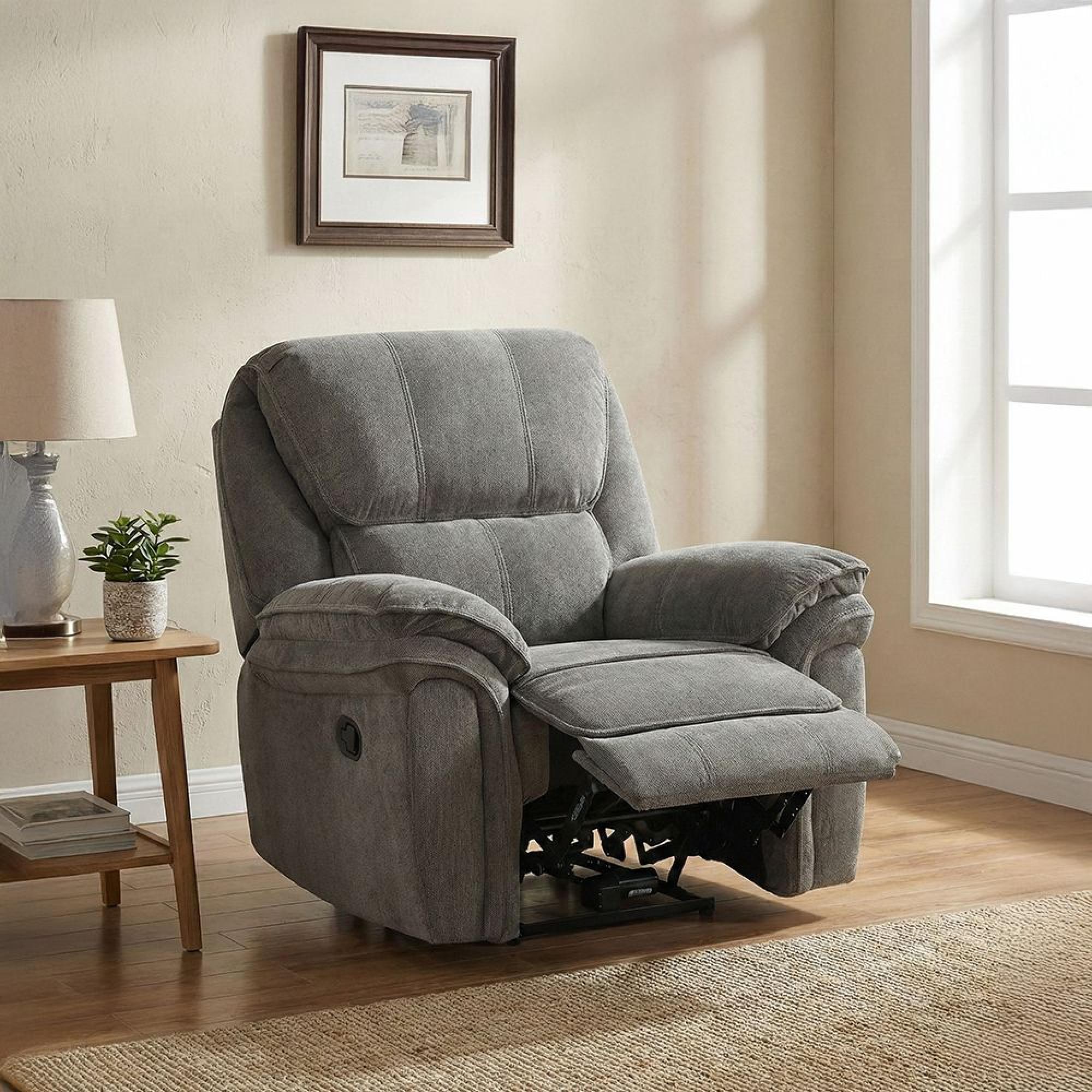 Westbury Recliner Armchair - Stone Grey - Fabric