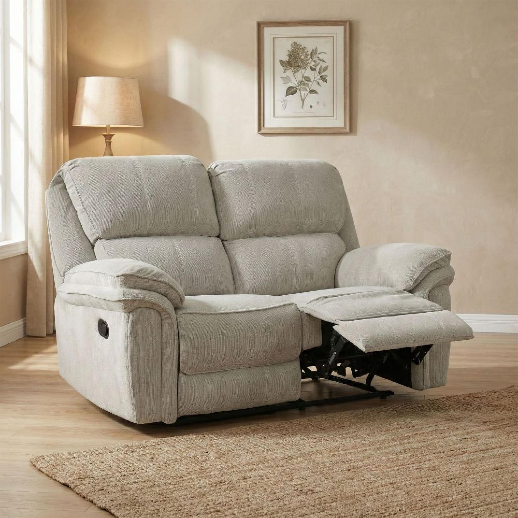 Westbury Recliner Sofa - 2 Seater - Beige - Fabric