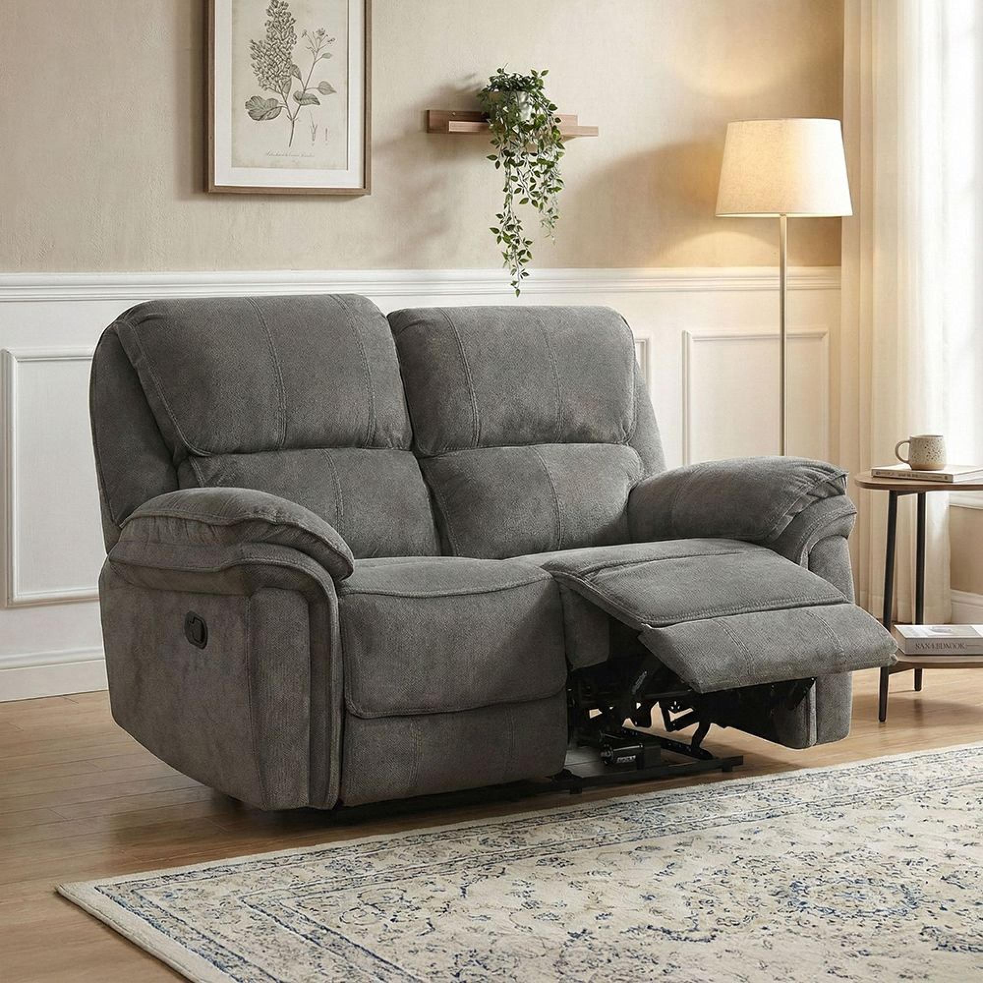 Westbury Recliner Sofa - 2 Seater - Stone Grey - Fabric
