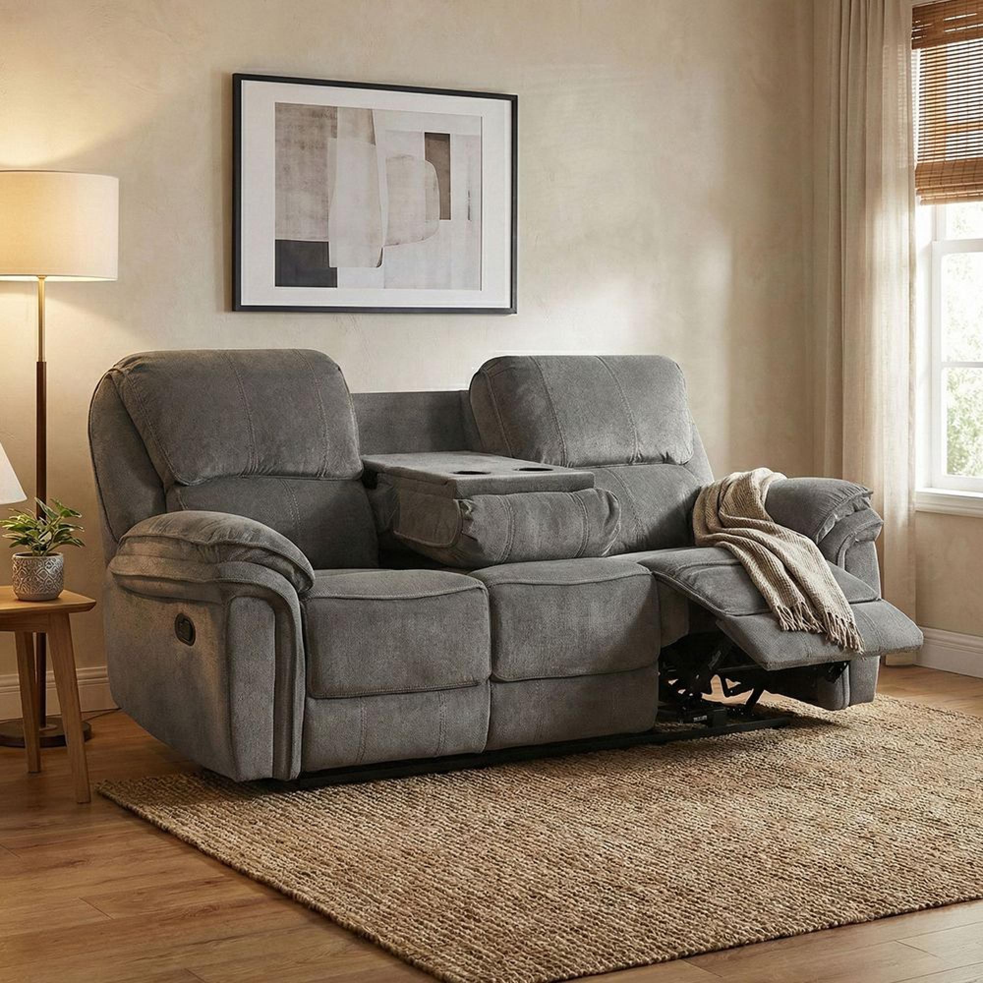 Westbury Recliner Sofa - 3 Seater - Stone Grey - Fabric