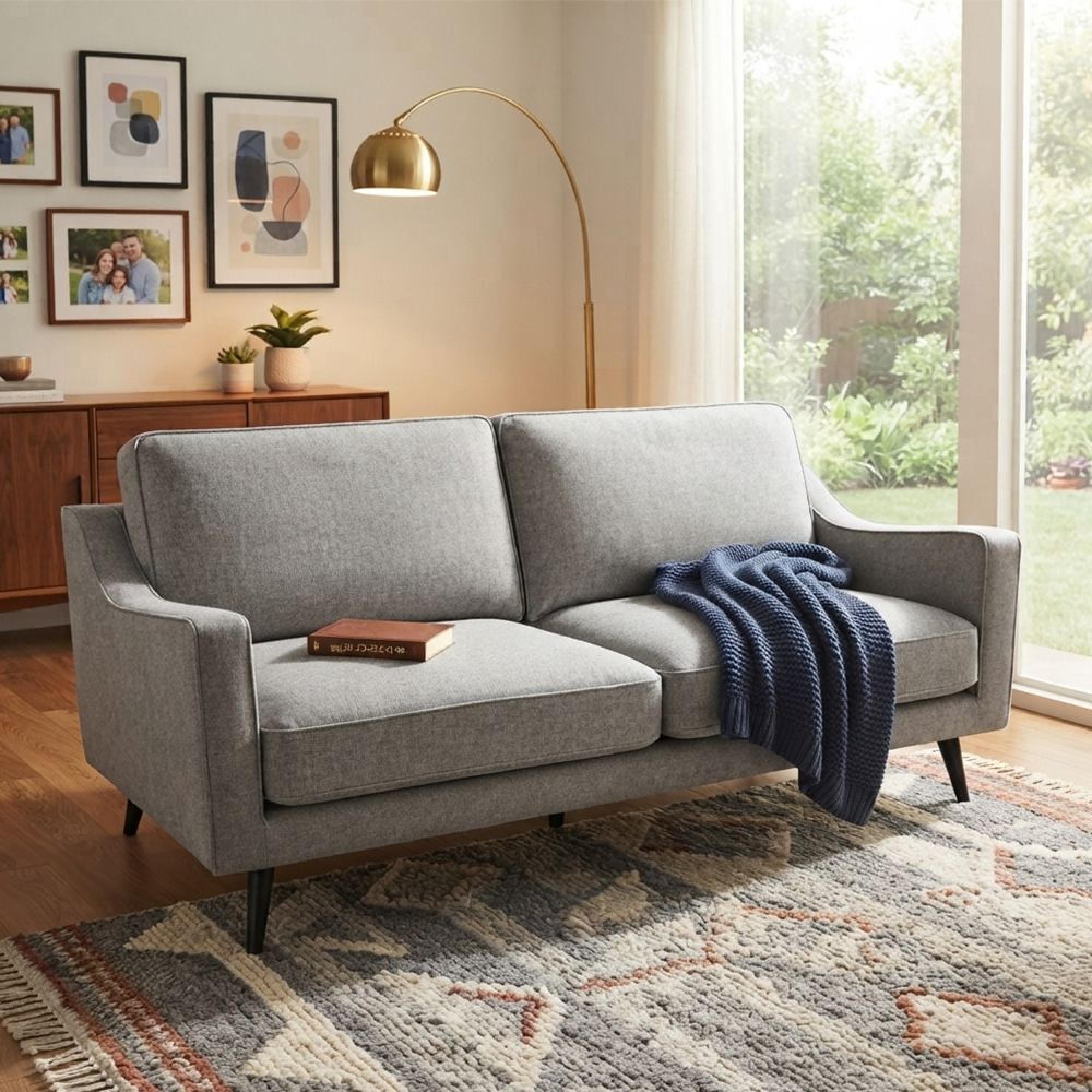 Daffy Sofa - 2.5 Seater - Greige Linen - Fabric