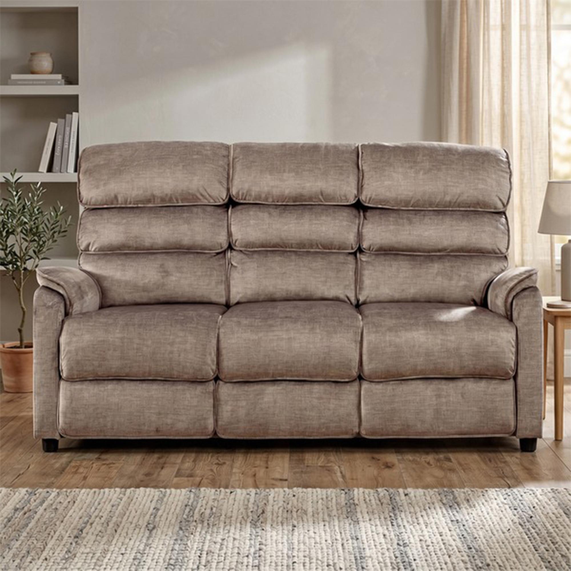 Savoy Sofa - 3 Seater - Taupe - Fabric