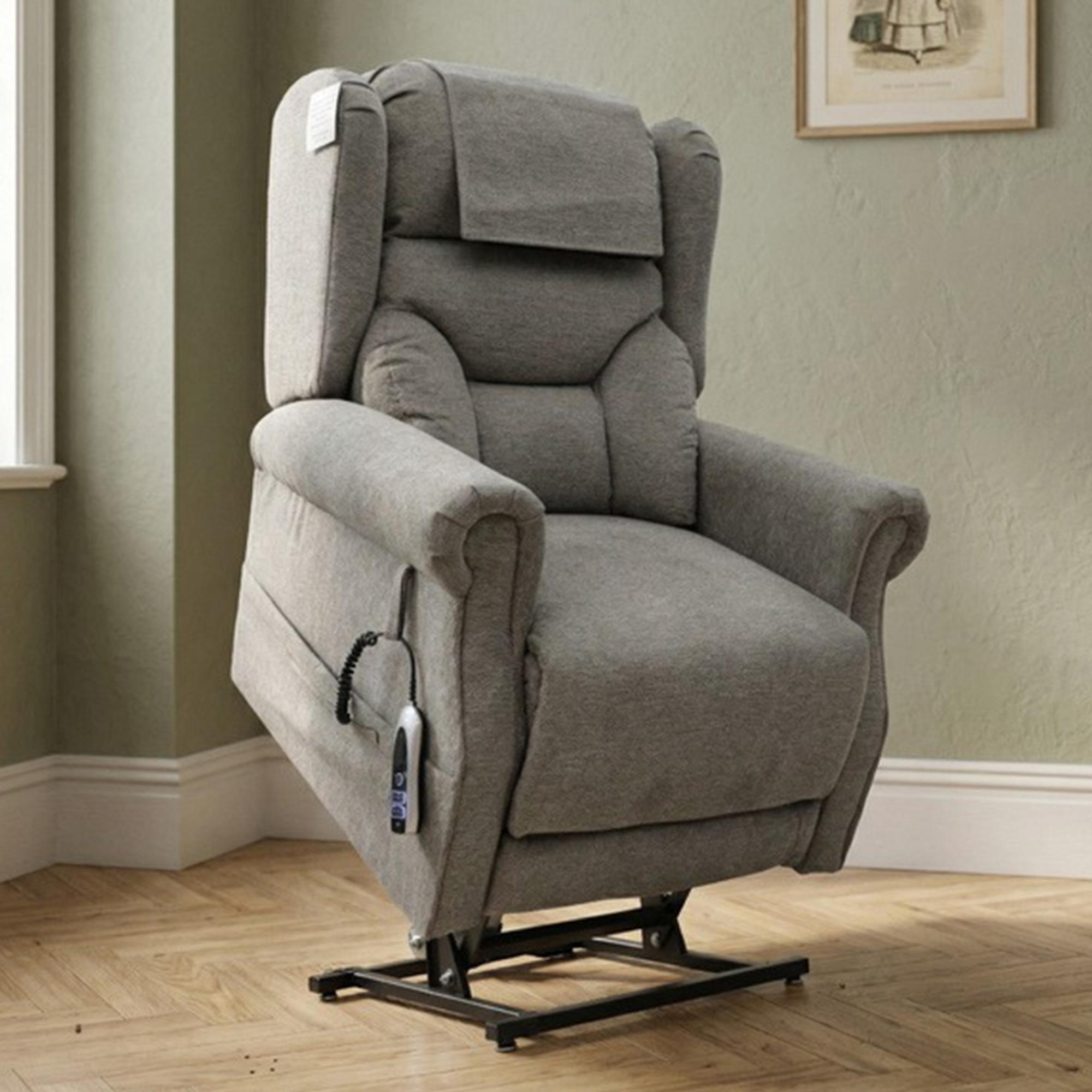 Berkshire Electric Recliner Armchair - Dual Motor - Stone - Fabric