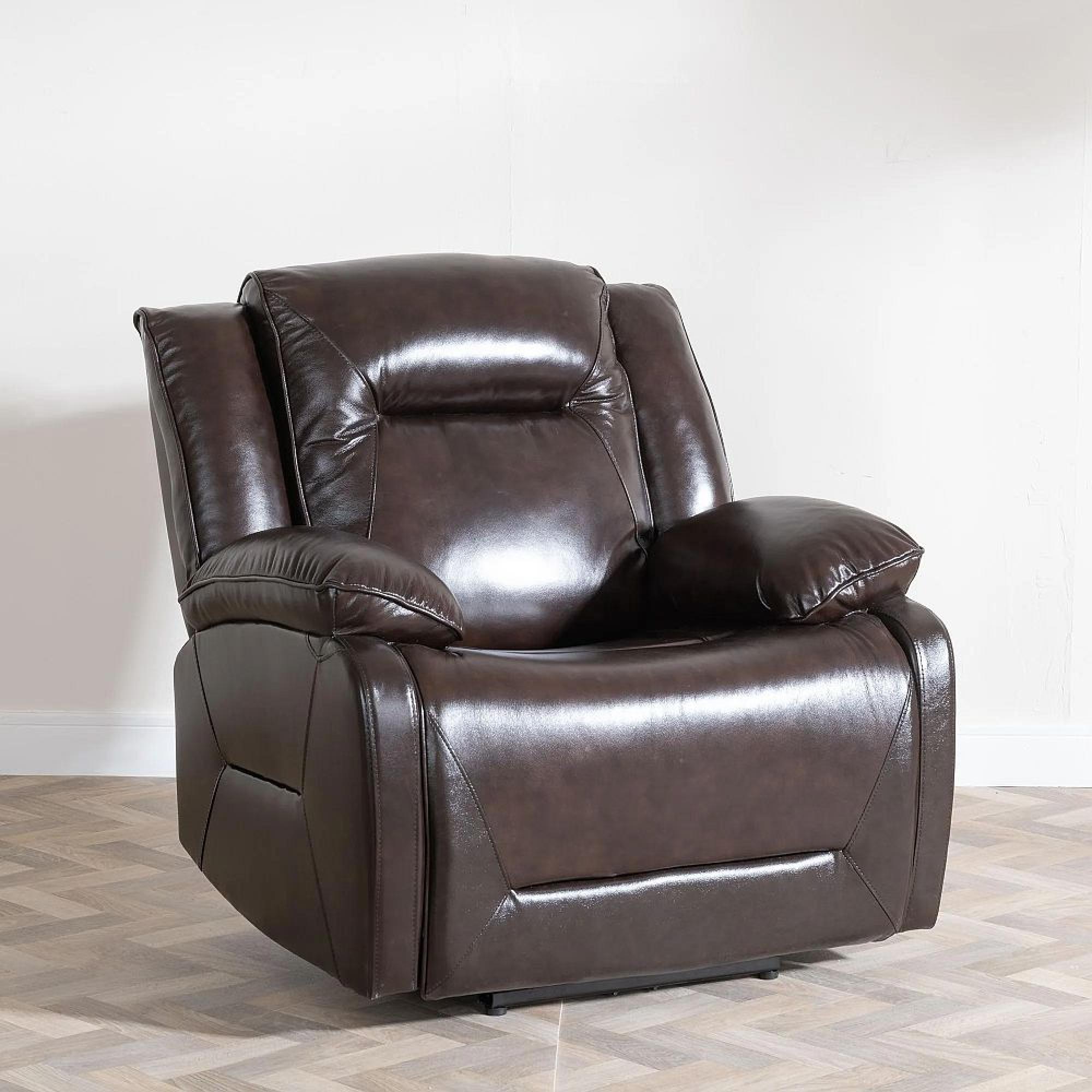 Athena Electric Recliner Armchair - Dark Brown Leather