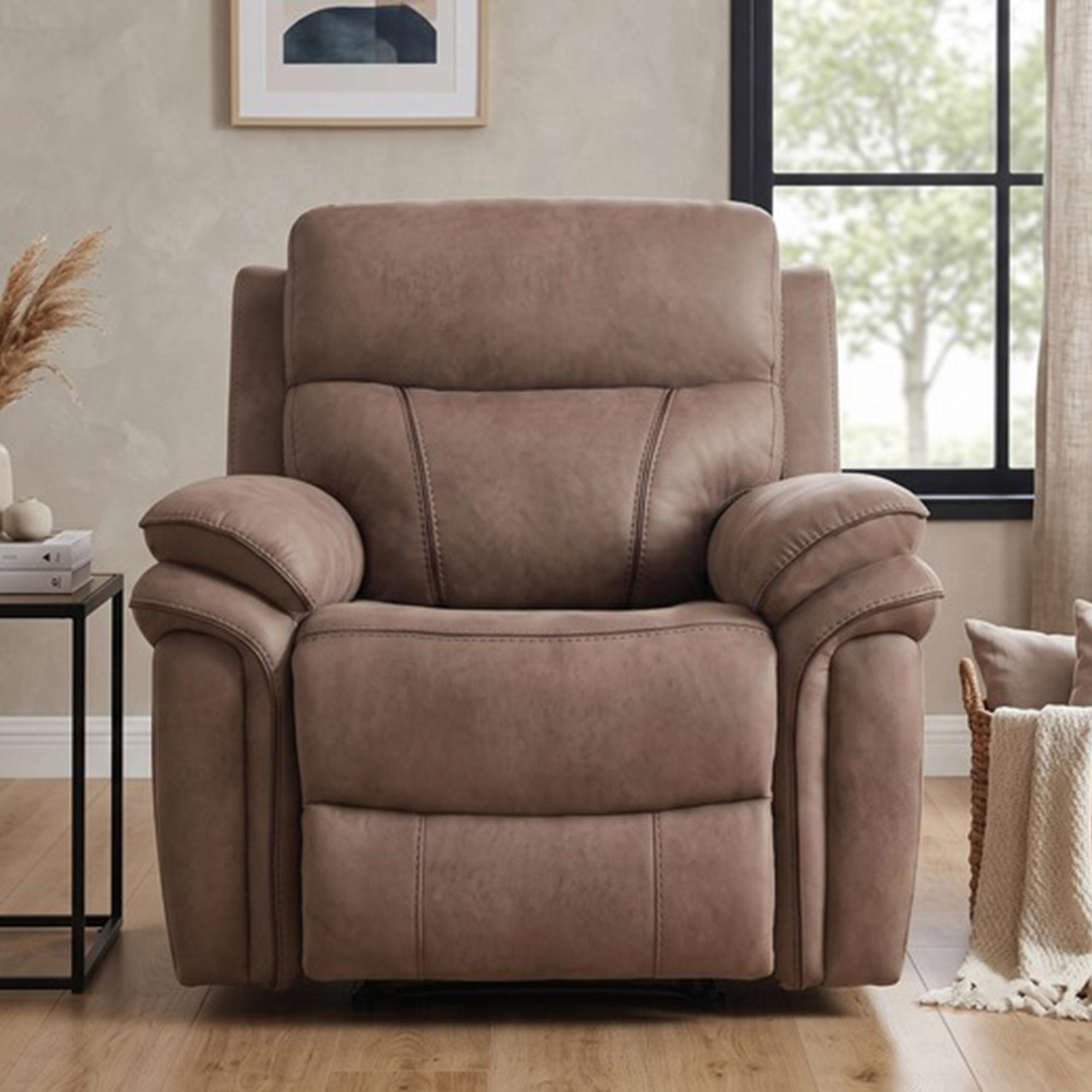 Richmond Electric Recliner Armchair - Sahara - Leather Look Fabric