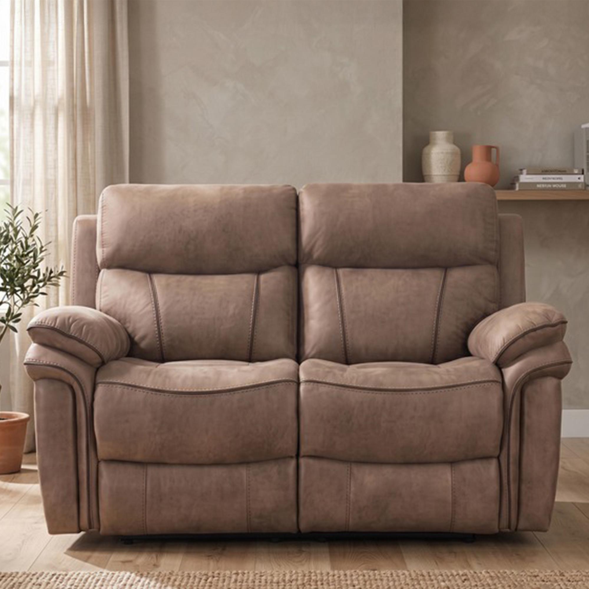 Richmond Electric Recliner Sofa - 2 Seater - Sahara - Leather Look Fabric