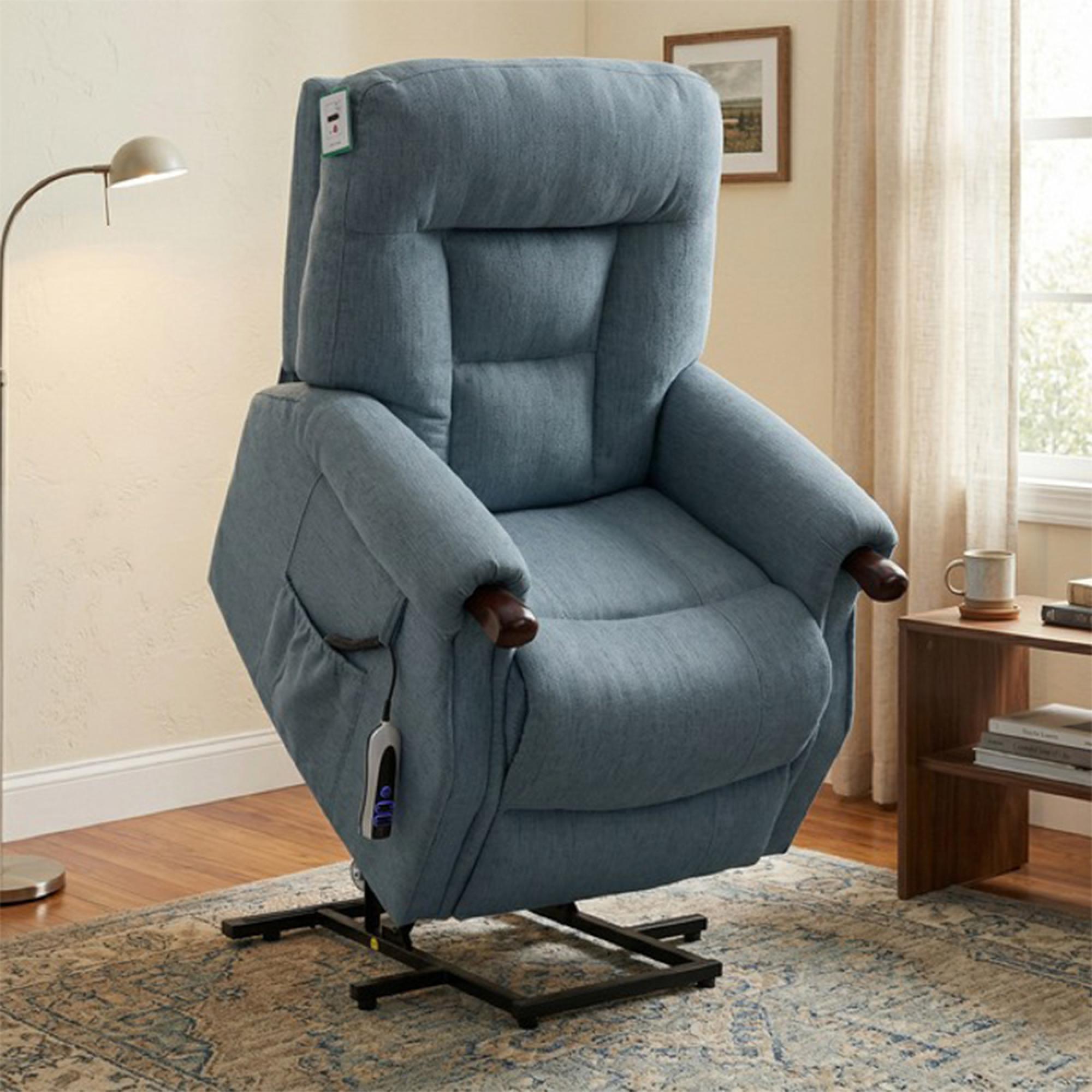 Astoria Electric Lift & Tilt Armchair - Dual Motor - Steel - Fabric