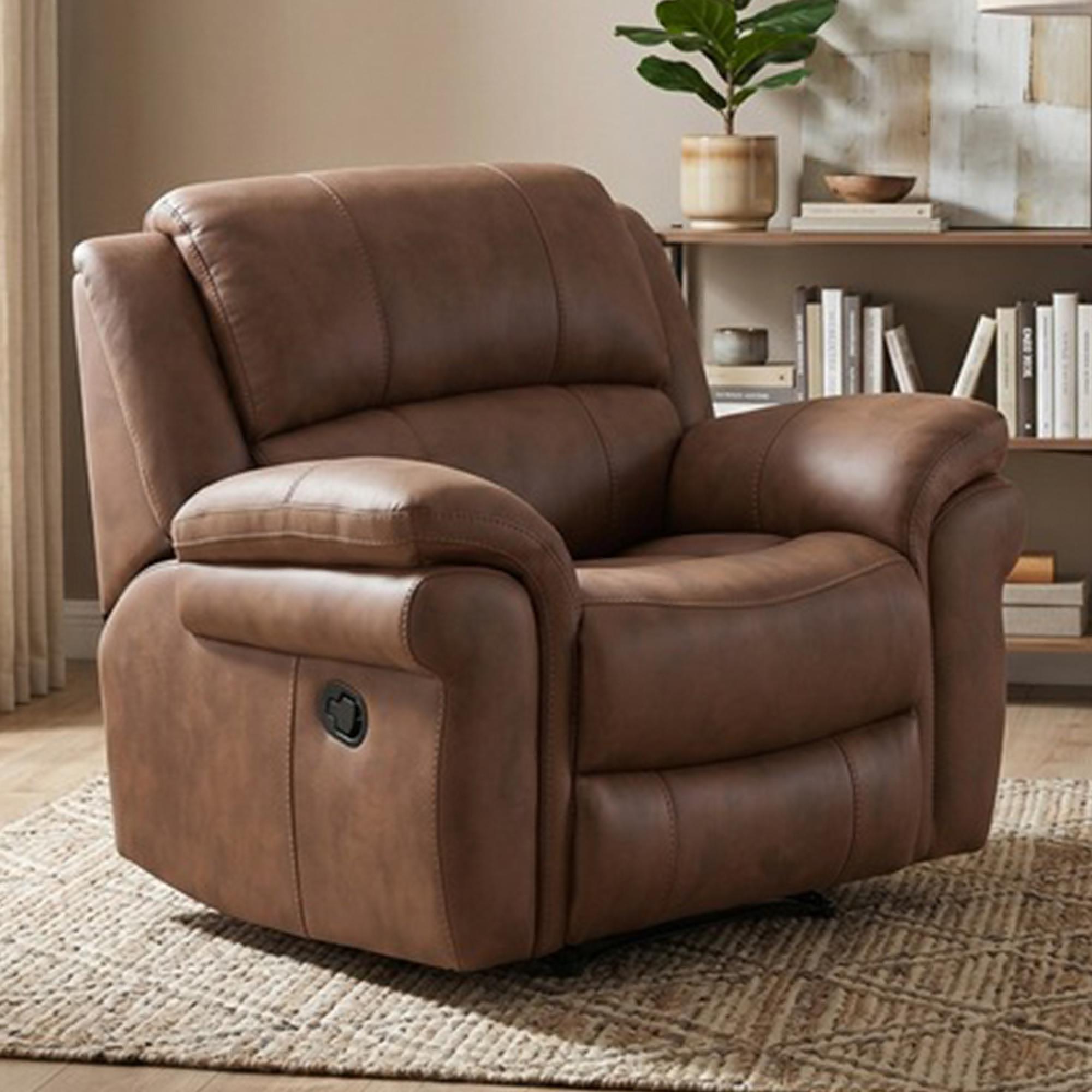 Farnham Ultra Manual Recliner Armchair - Tan - Fabric