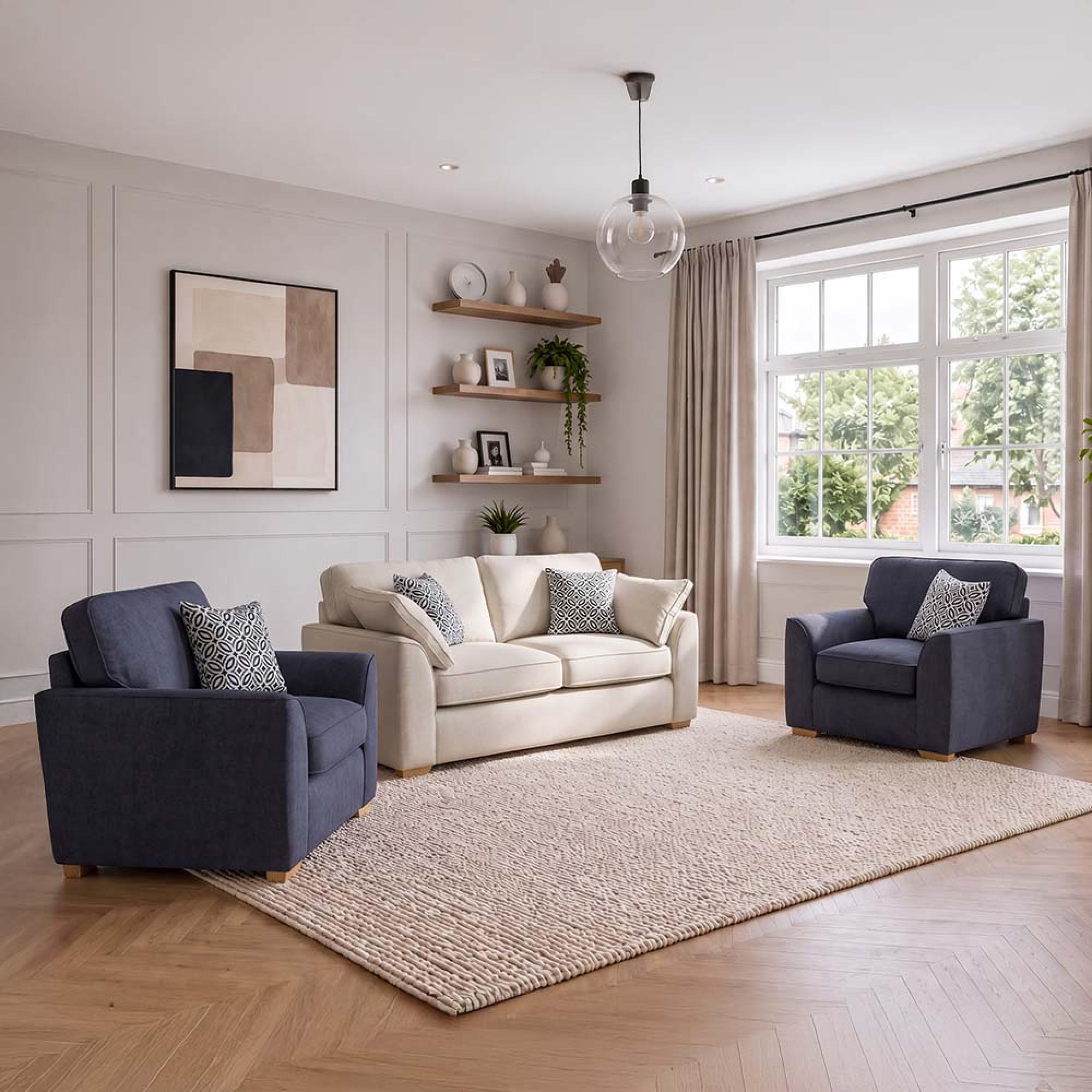 Buoyant Lorna Fabric Sofa Set - 2+1+1 Seater - Variation Available