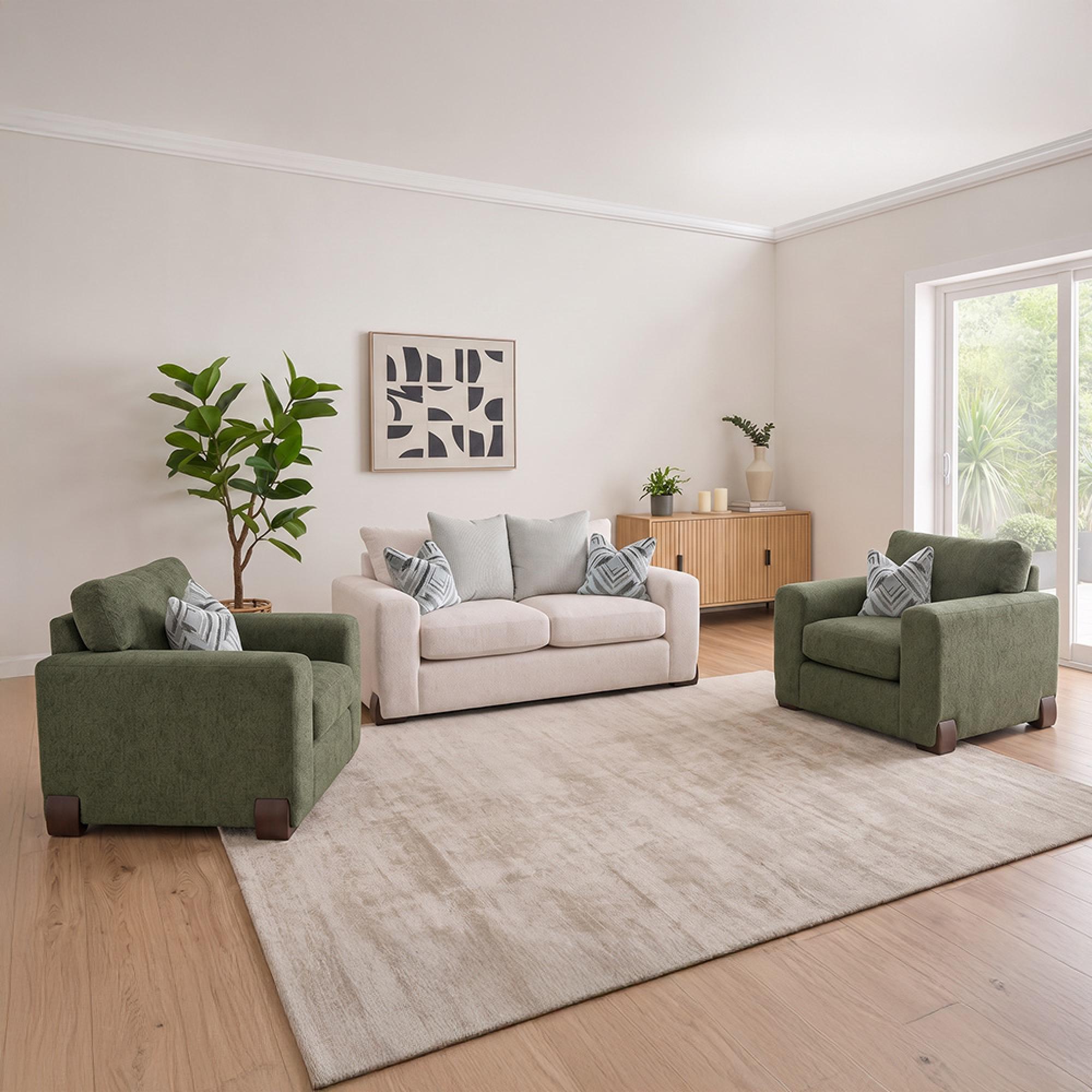 Buoyant Axel Fabric Sofa Set - 2+1+1 Seater - Variation Available