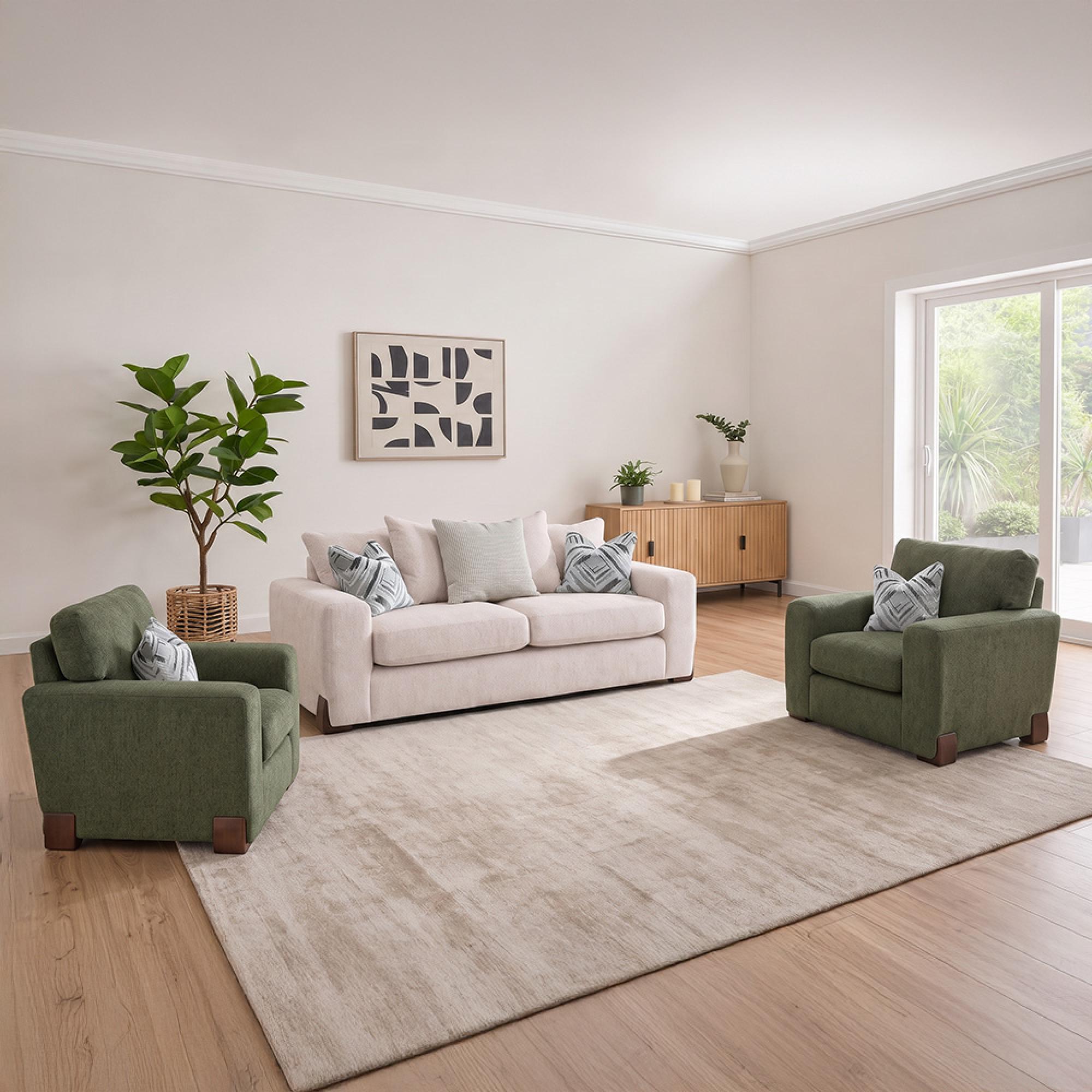 Buoyant Axel Fabric Sofa Set - 3+1+1 Seater - Variation Available