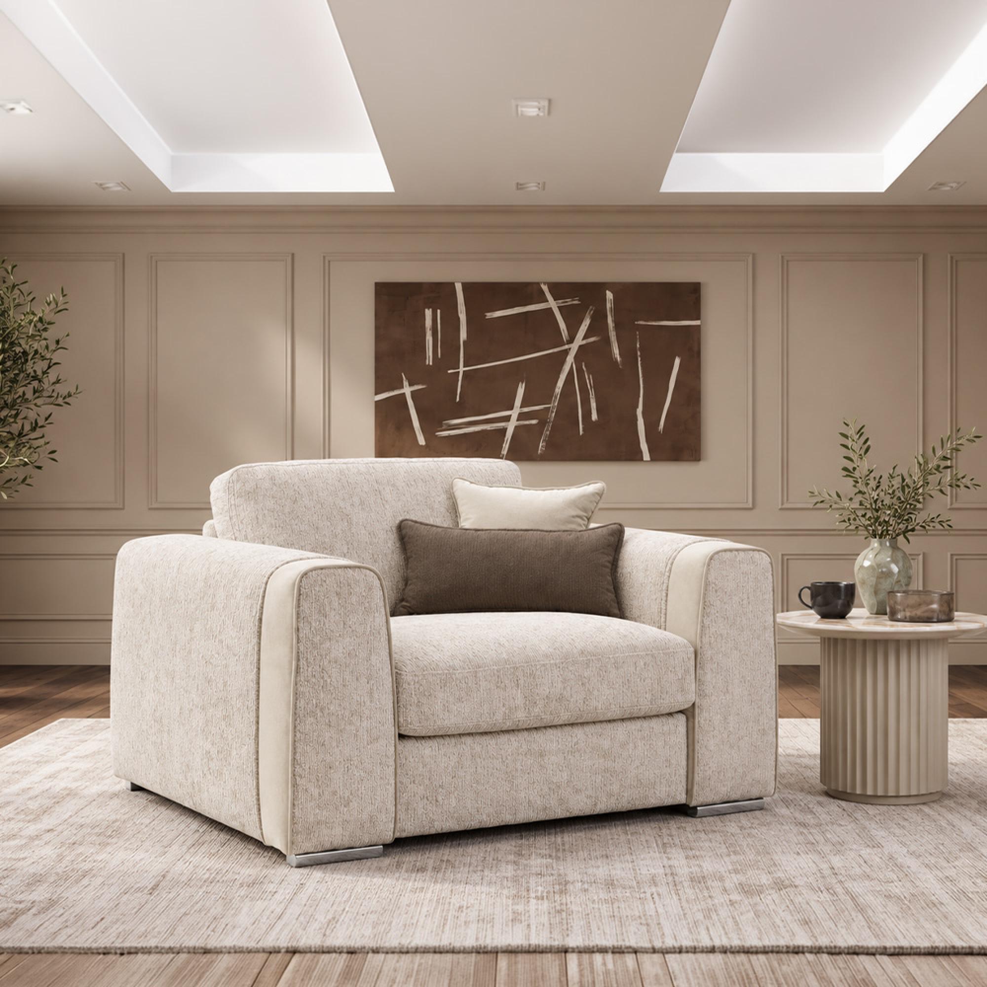 Naples Armchair - Beige Fabric