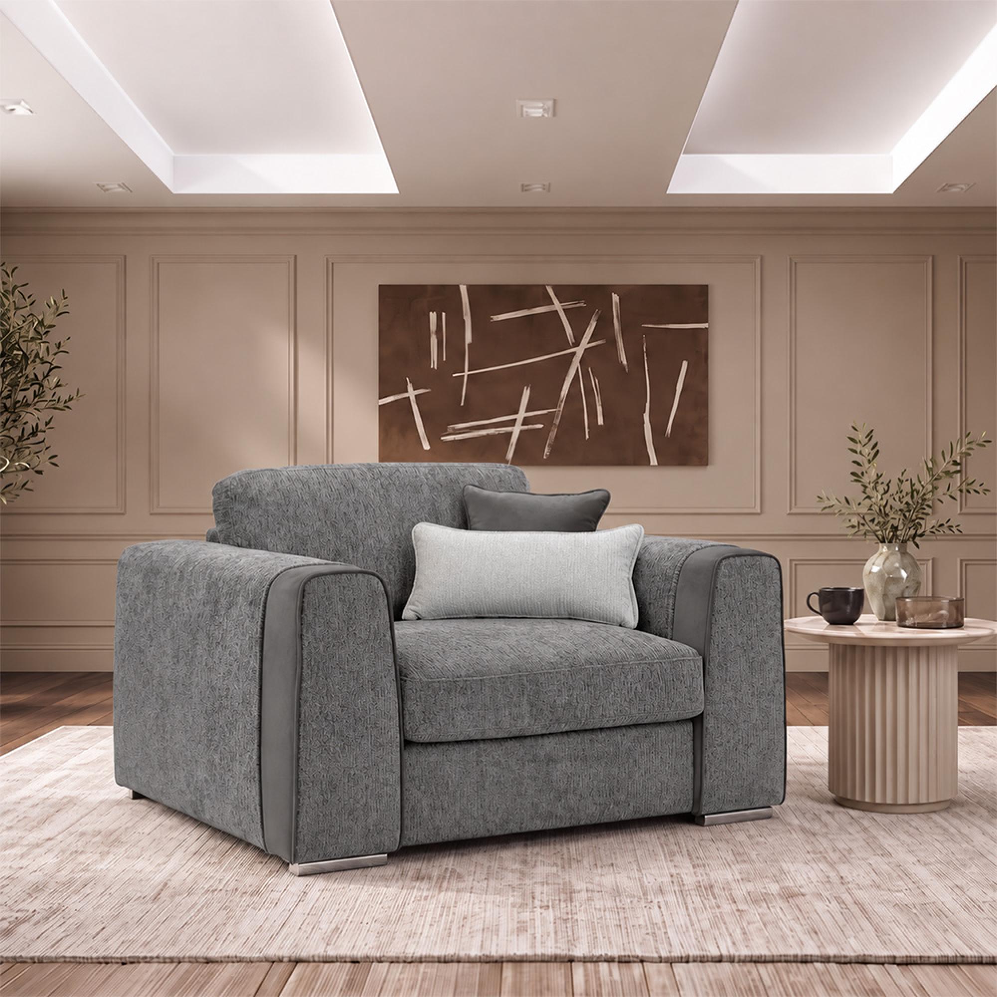 Naples Armchair - Grey Fabric
