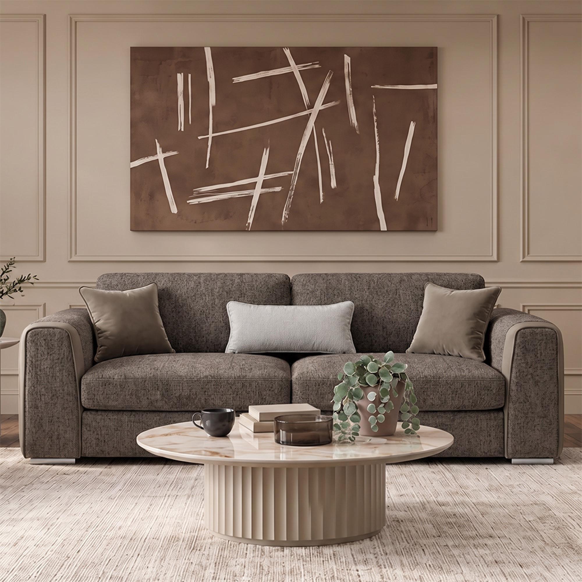 Naples Sofa - Mocha Fabric - 3 Seater