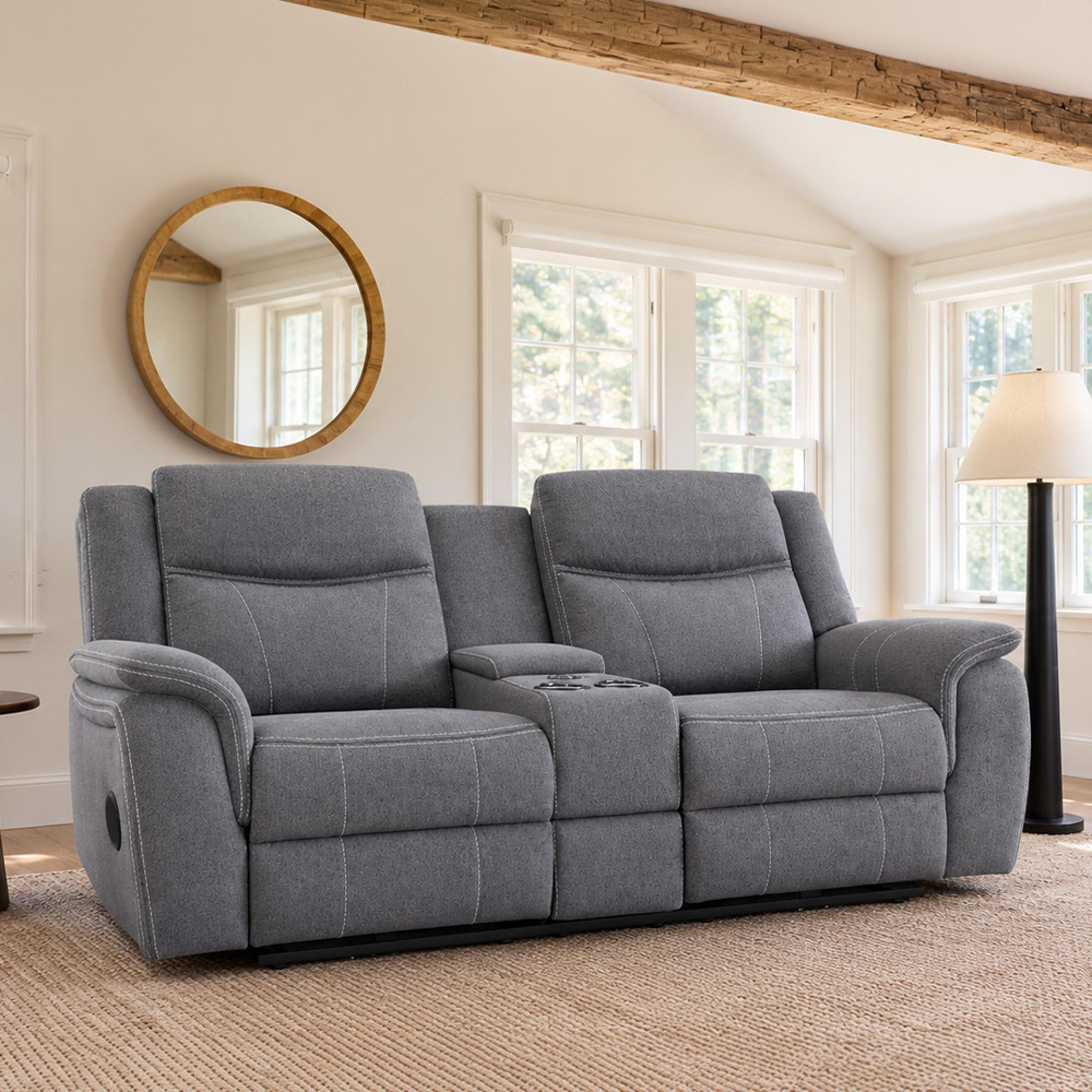 Galaxy Sofa - Tech Grey Fabric - 2 Seater