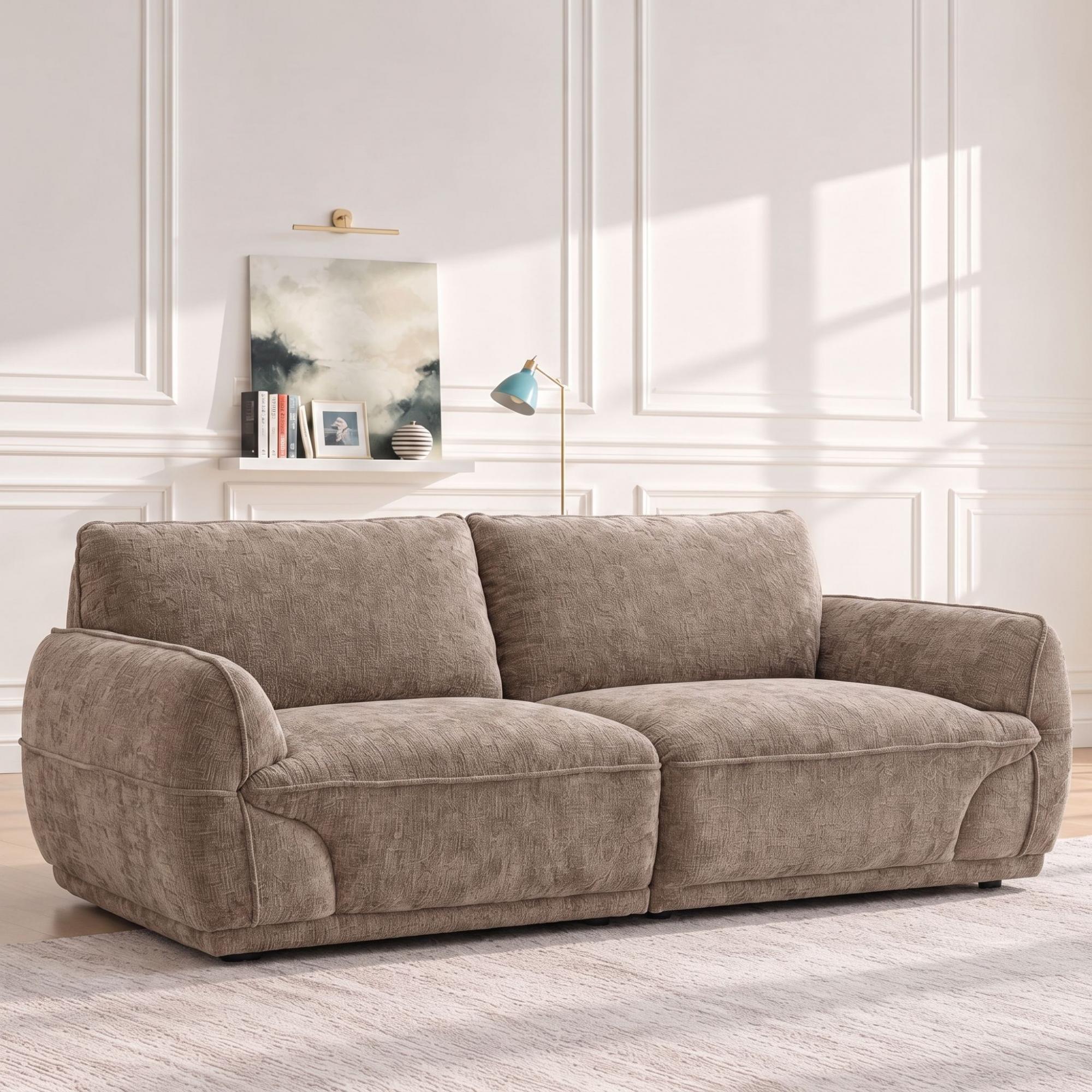 Angelo Sofa - 3 Seater - Beige - Fabric