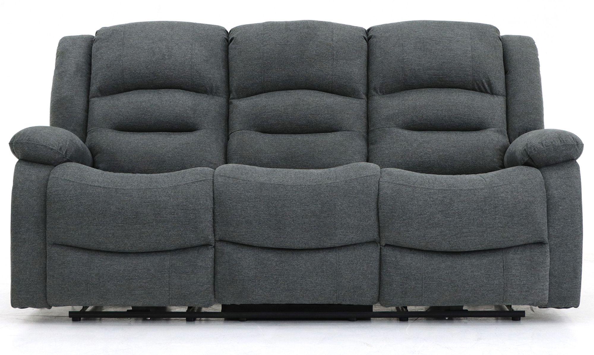 Alva Electric Recliner Sofa - Graphite Fabric - 3 Seater