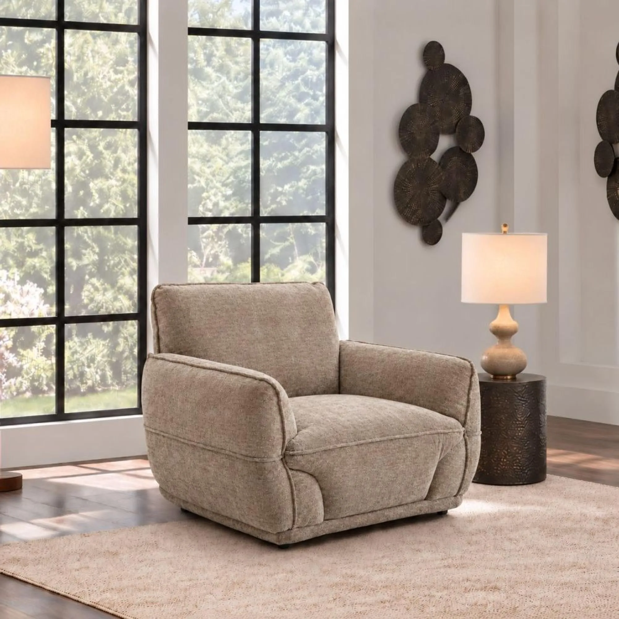 Angelo Armchair - Beige - Fabric
