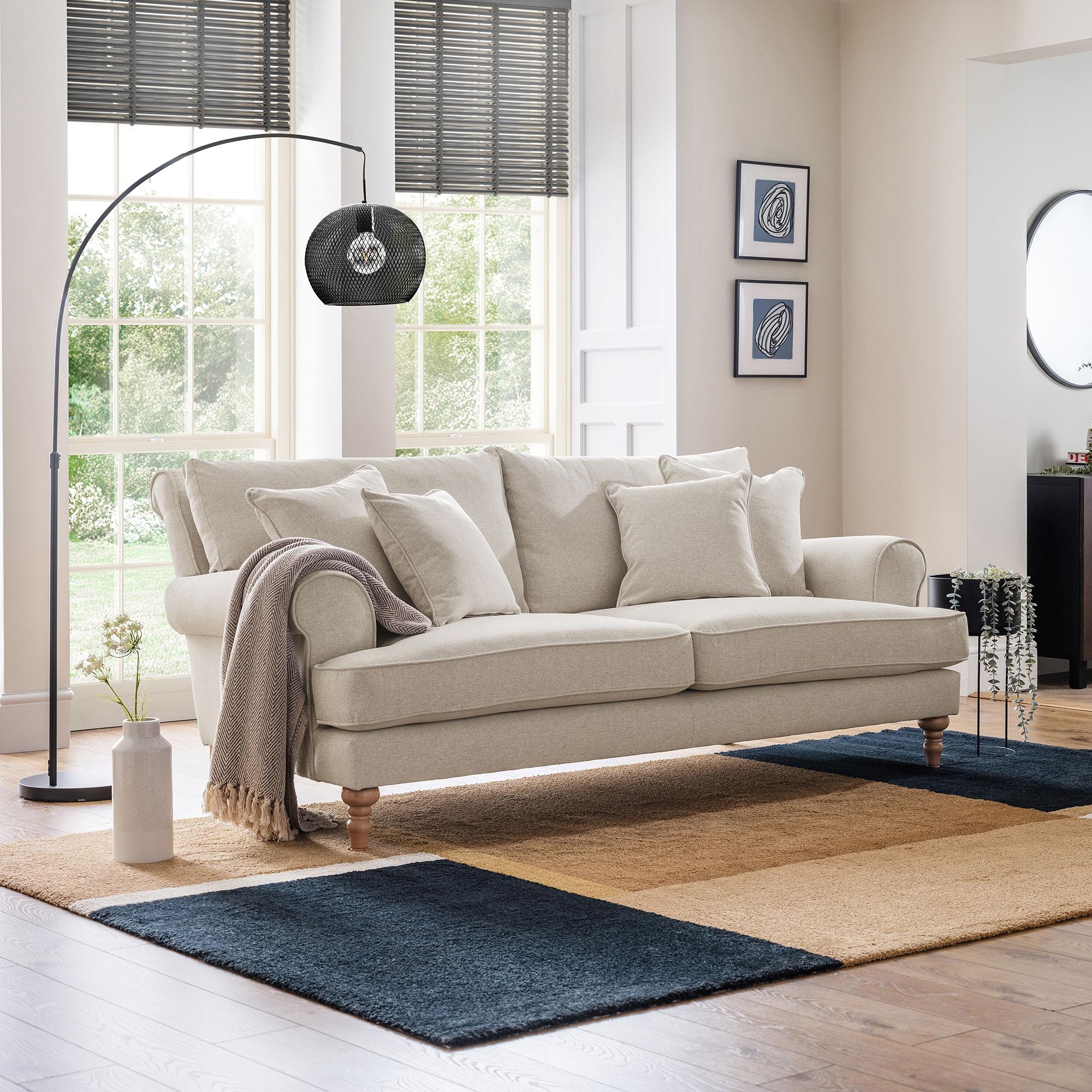 Arlan Sofa - 3 Seater - Moon Fabric