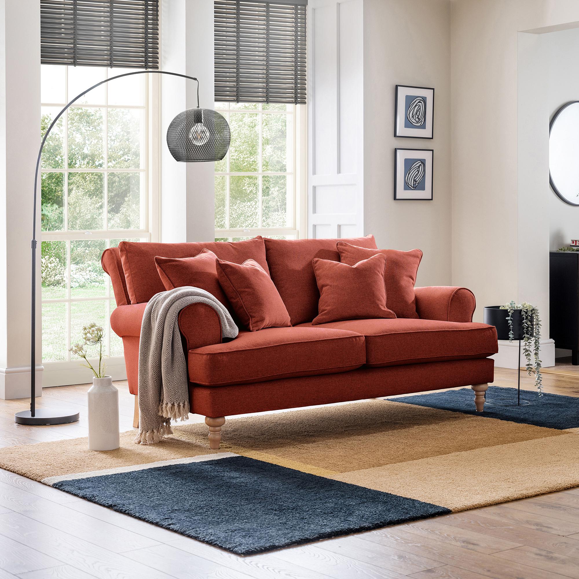 Arlan Sofa - 2 Seater - Vermillion Fabric