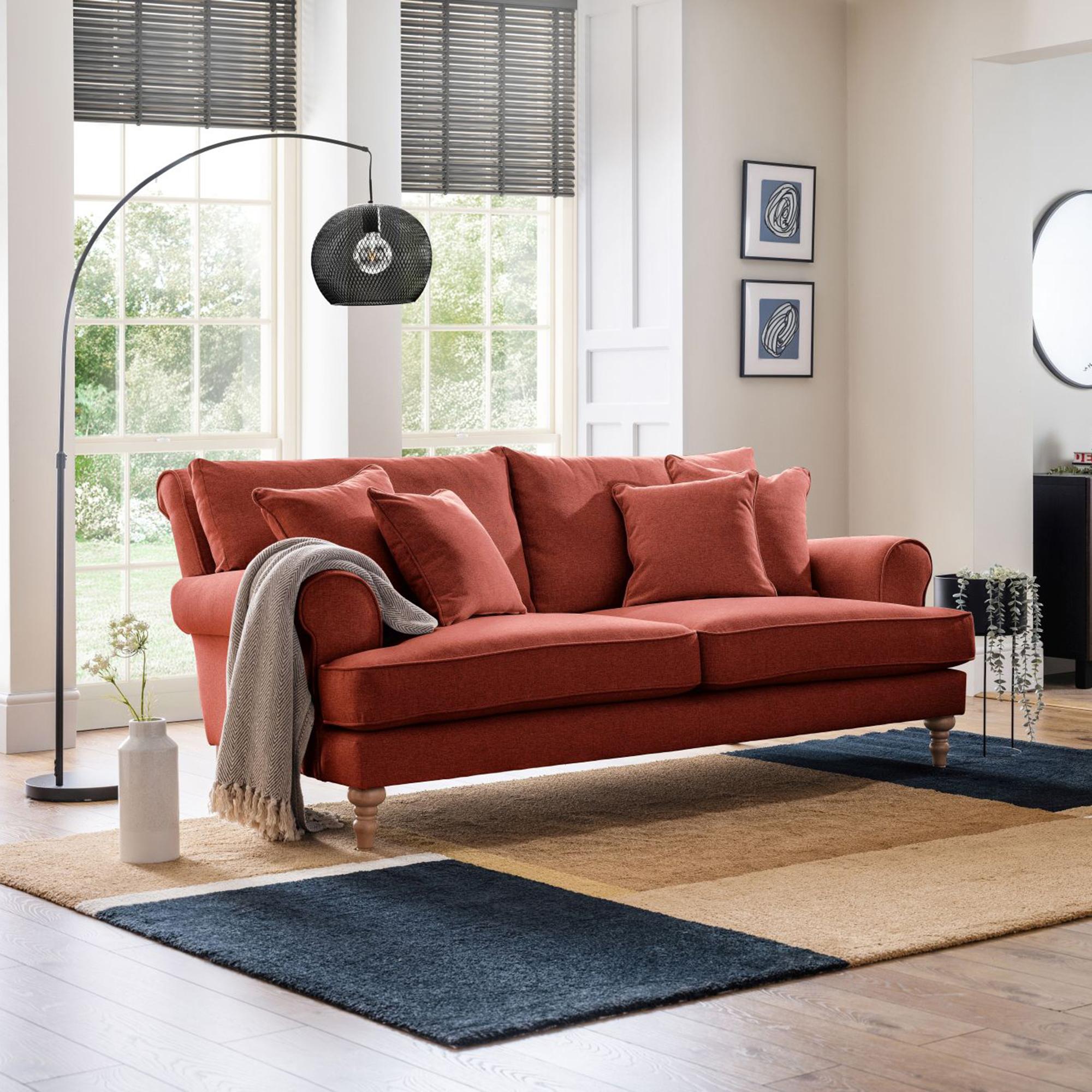 Arlan Sofa - 2.5 Seater - Vermillion Fabric