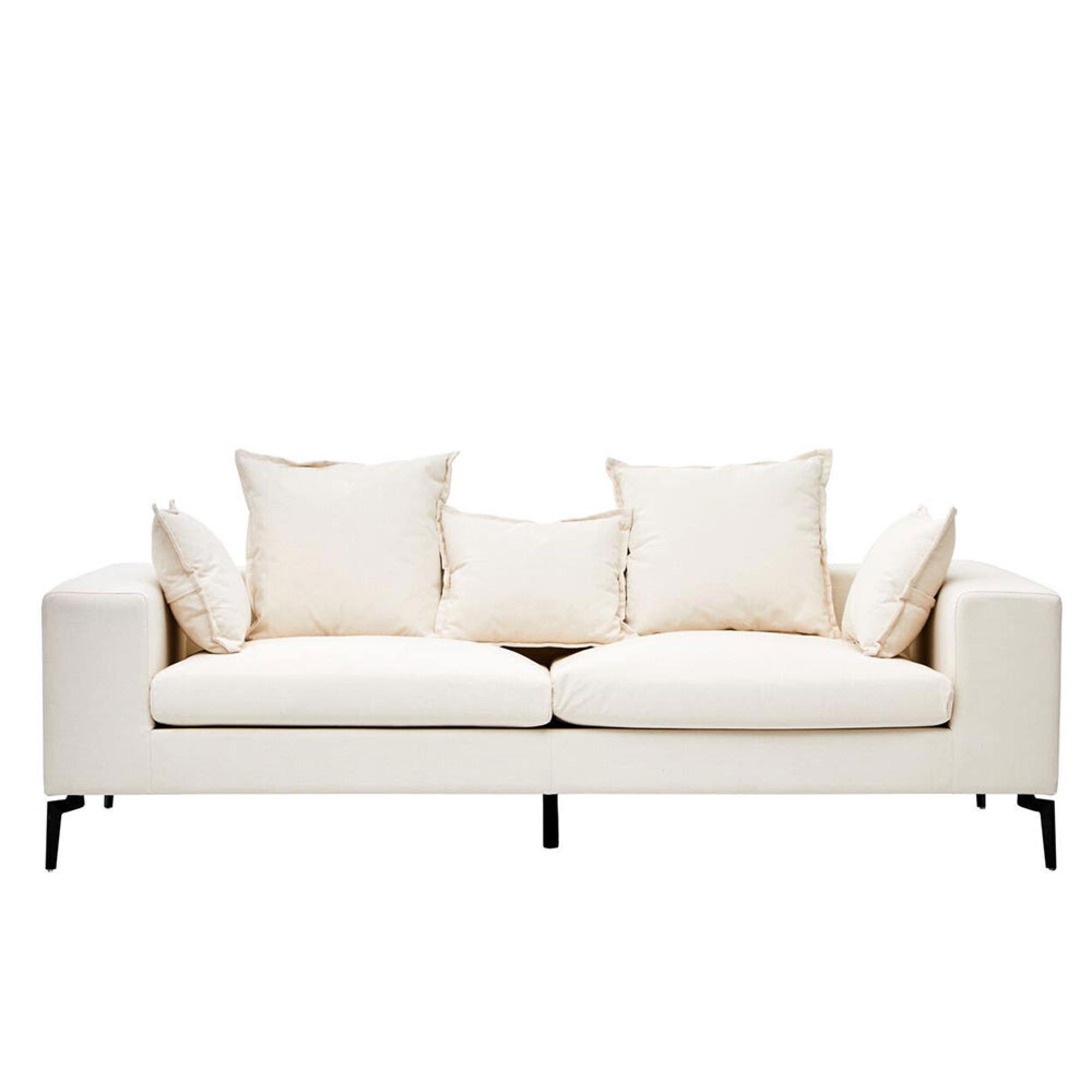 Avignon Sofa - 3 Seater - Cream Fabric with Black Metal Legs
