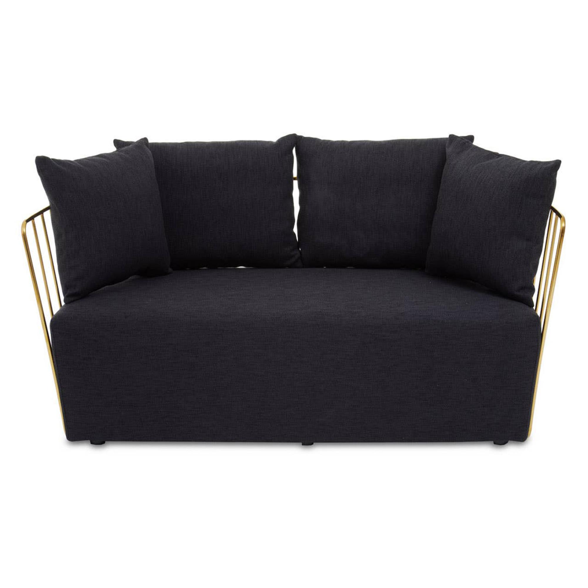 Azalea Sofa - 2 Seater - Black Fabric