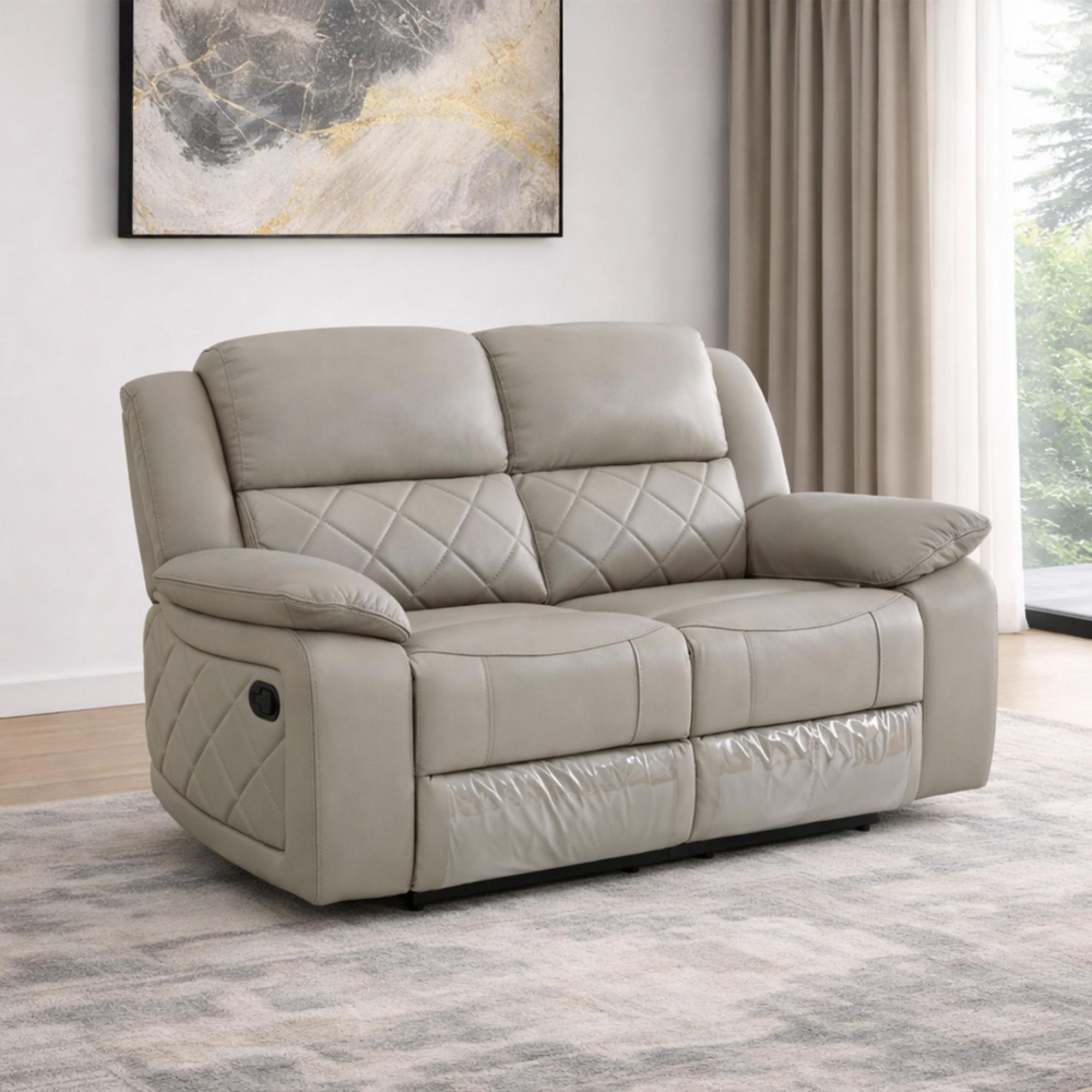 Bentley Recliner Sofa - 2 Seater - Grey Leather