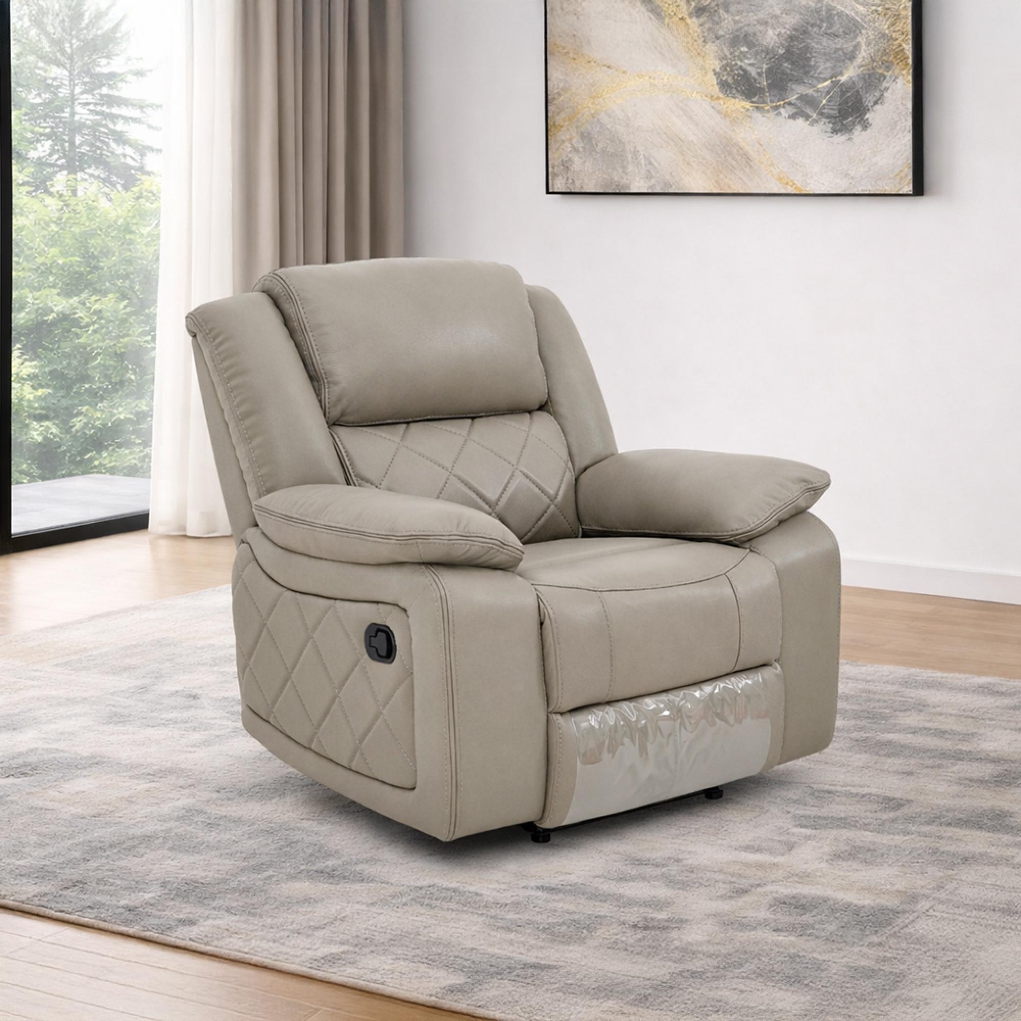 Bentley Recliner Armchair - Grey Leather