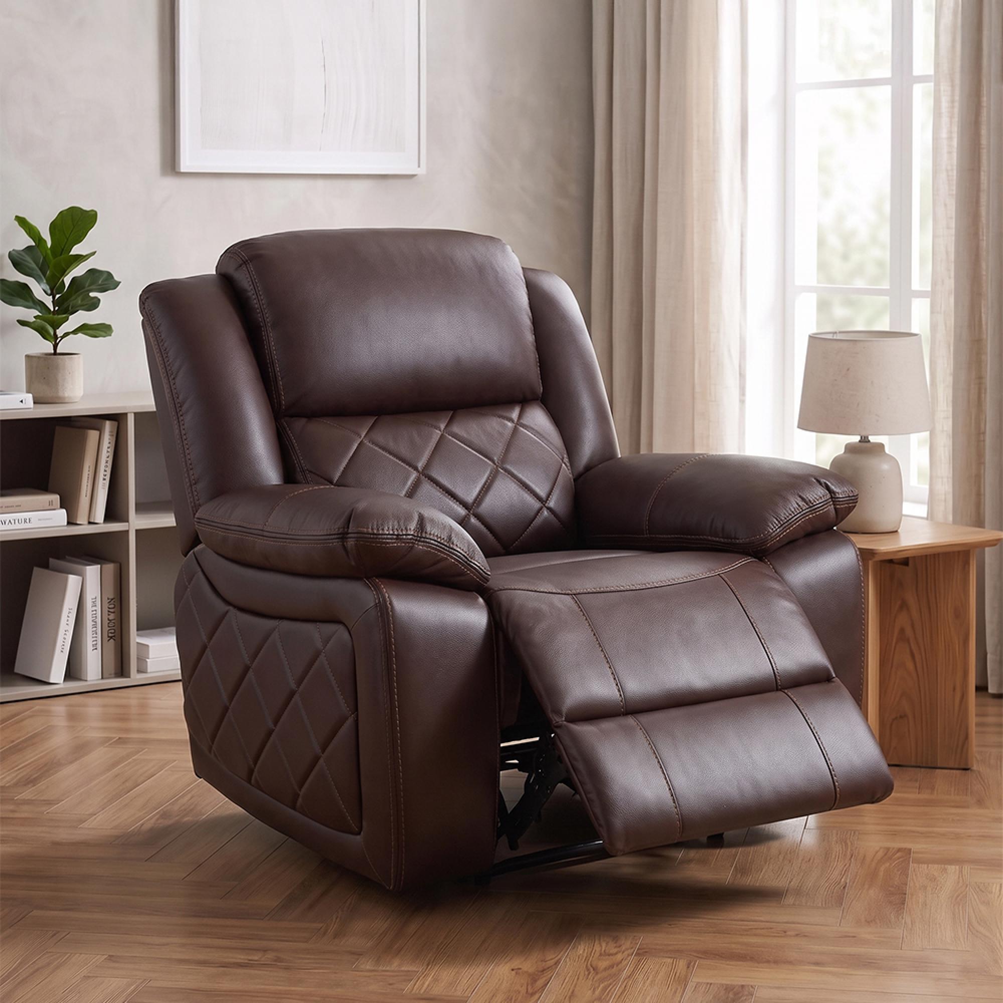 Bentley Recliner Armchair - Brown Leather
