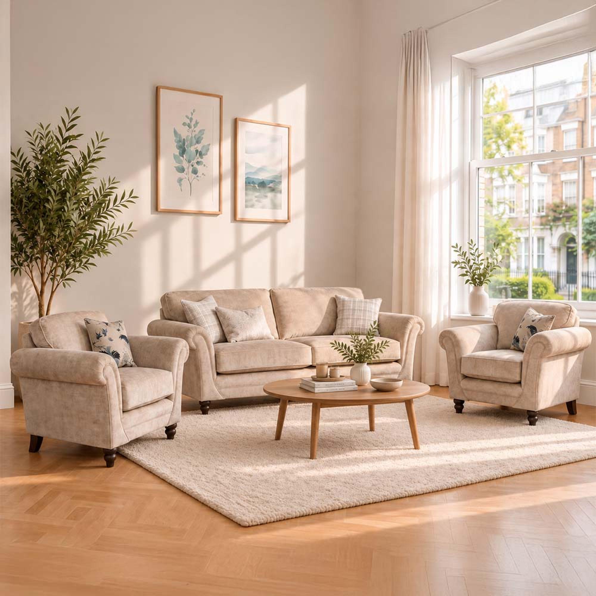 Buoyant Danbury Fabric Sofa Set - 3+1+1 Seater - Variation Available
