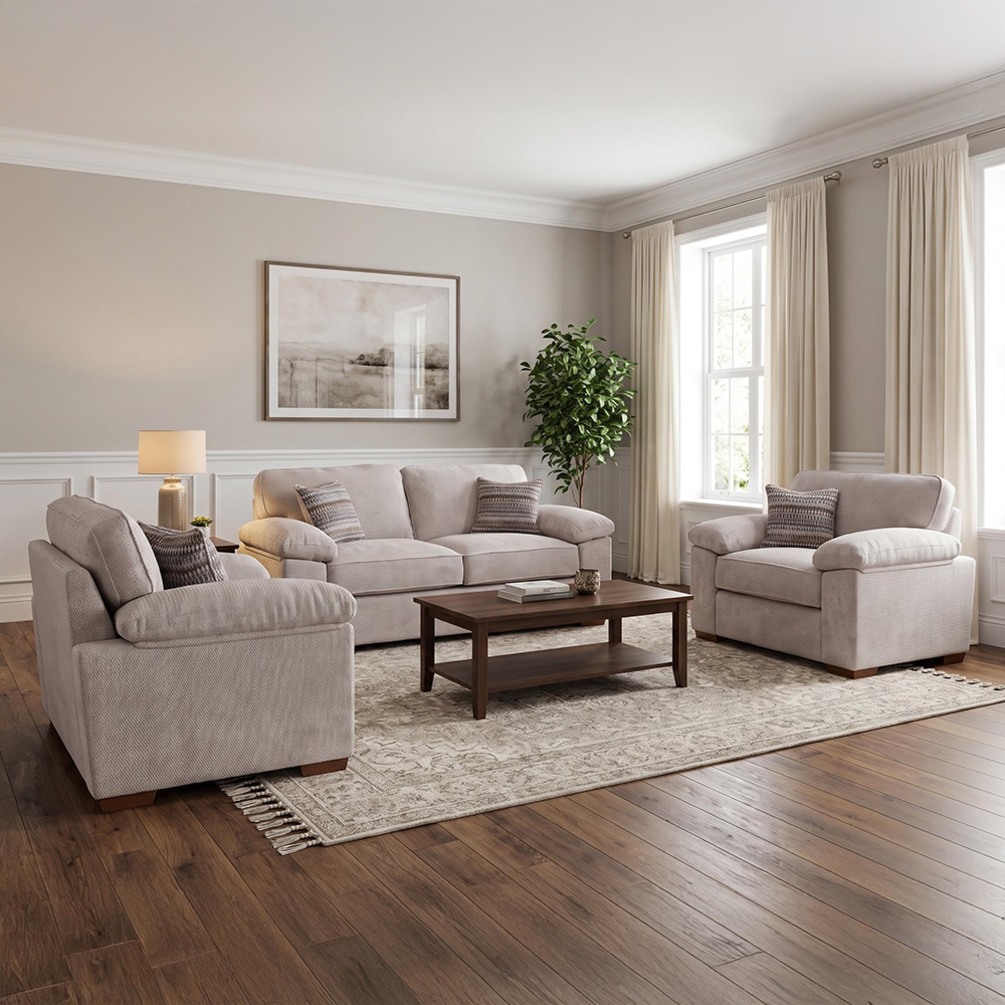 Buoyant Dexter Fabric Sofa Set - 2+1+1 Seater - Variation Available