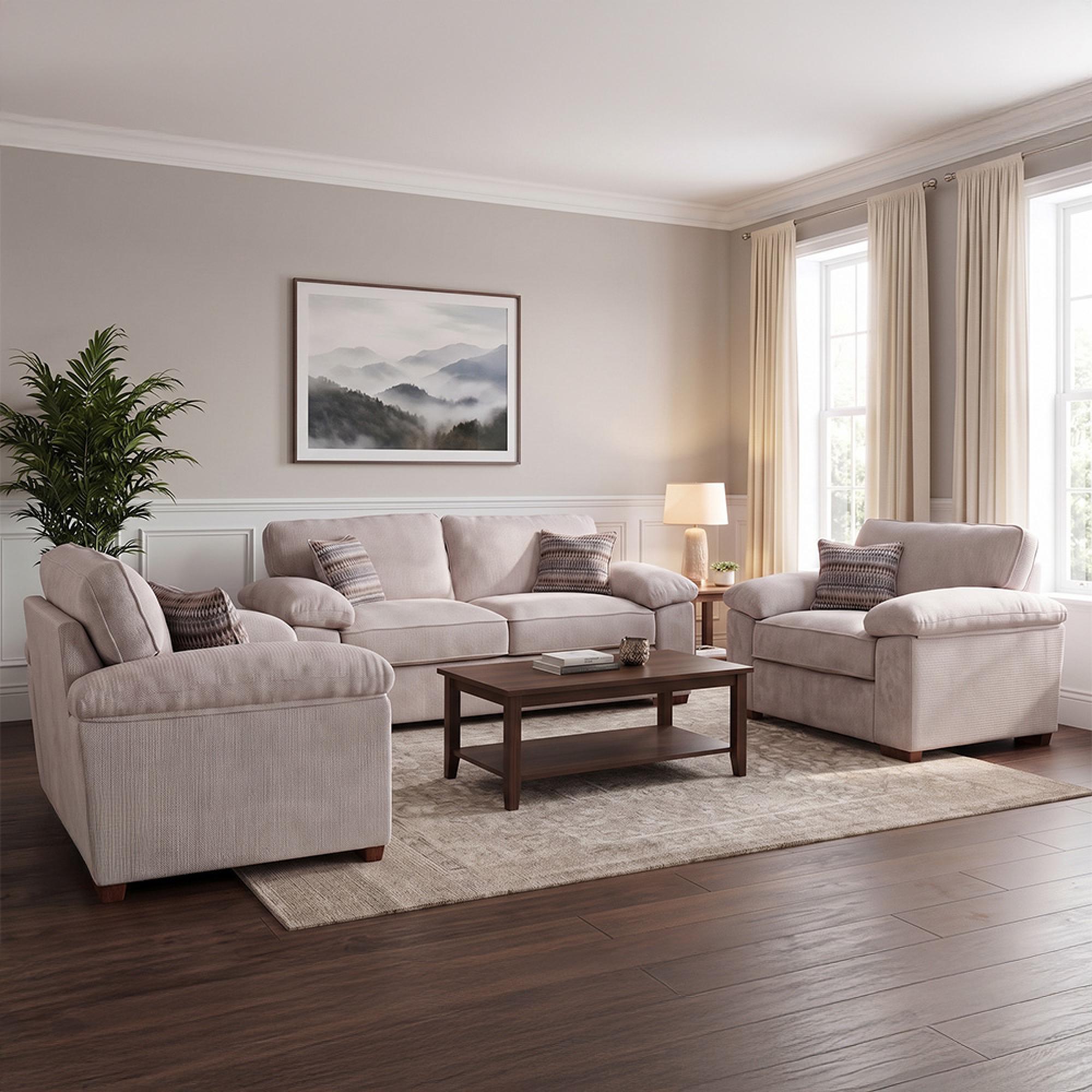 Buoyant Dexter Fabric Sofa Set - 3+1+1 Seater - Variation Available