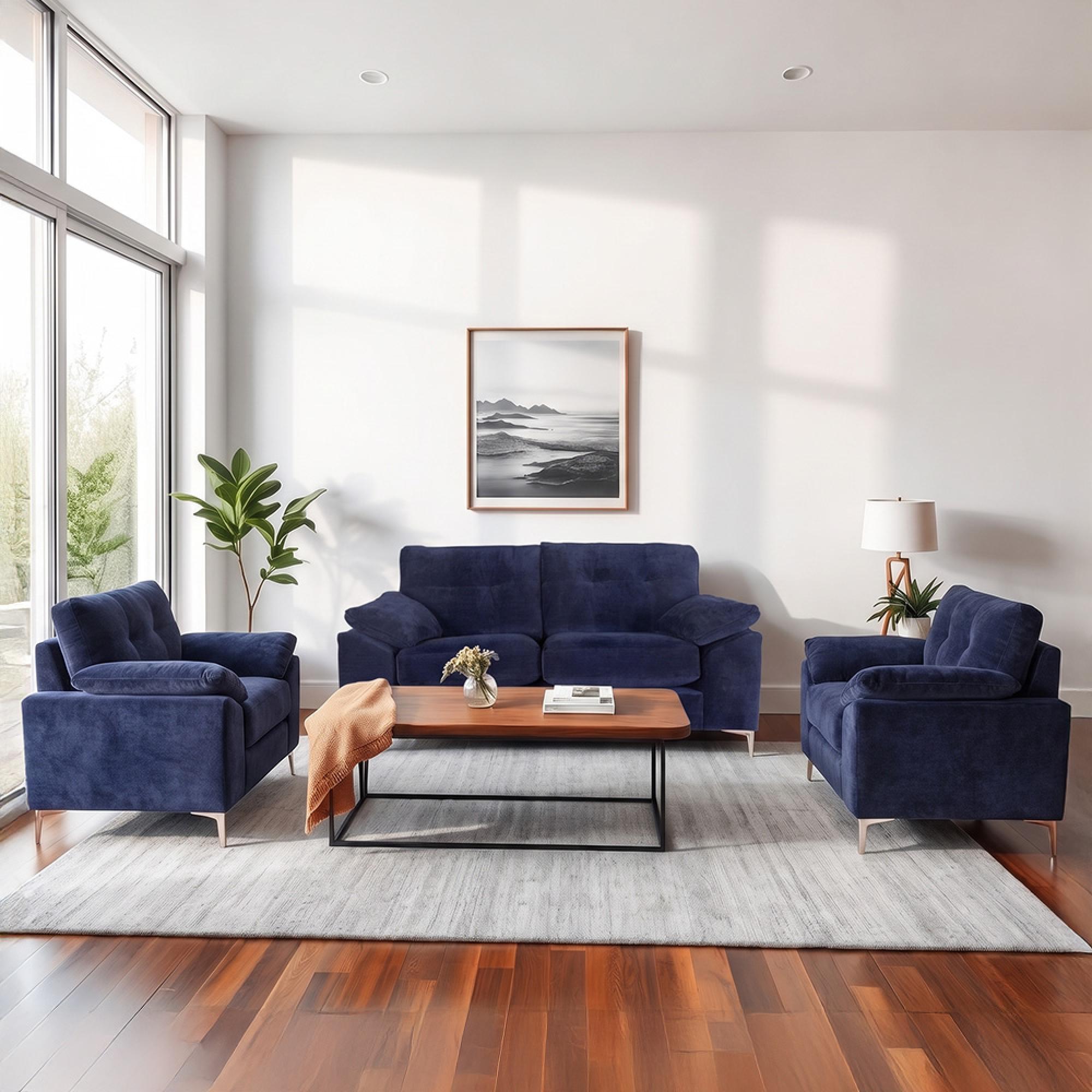 Buoyant Elsie Fabric Sofa Set - 2+1+1 Seater - Variation Available