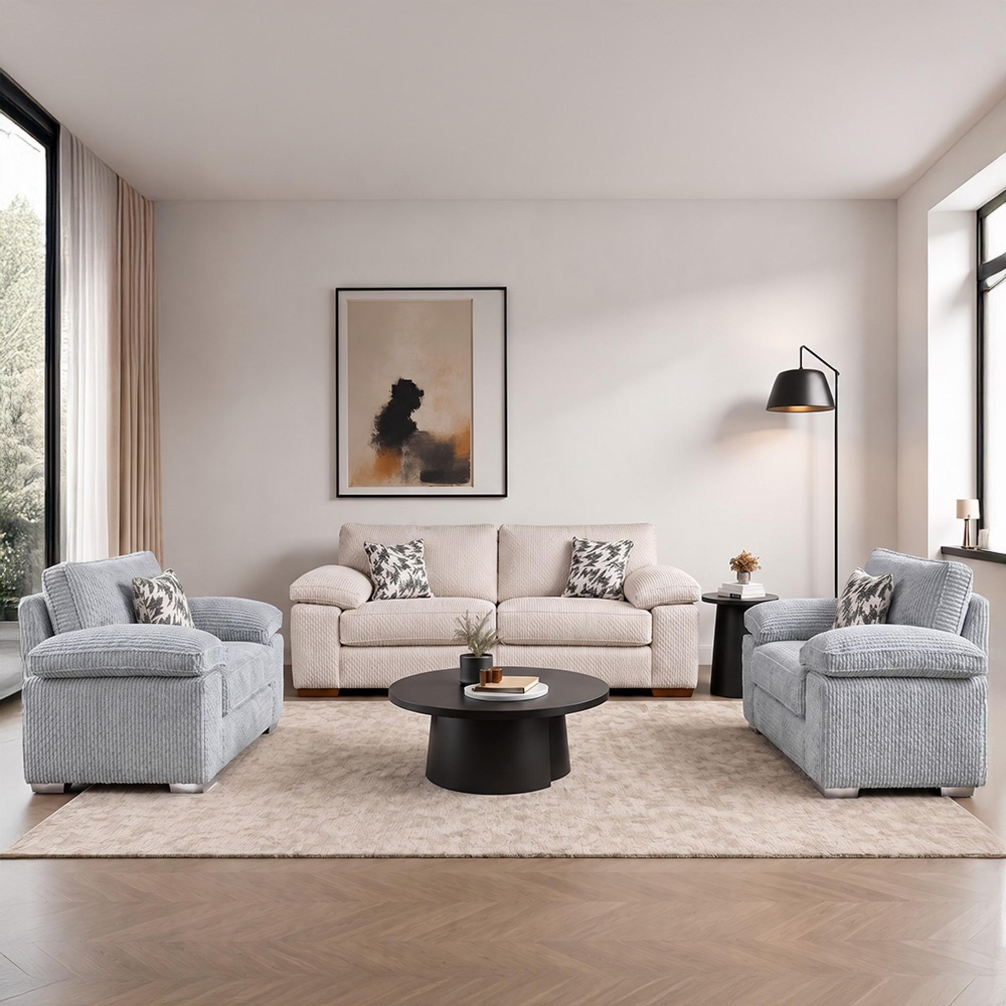 Buoyant Lara Fabric Sofa Set - 3+1+1 Seater - Variation Available