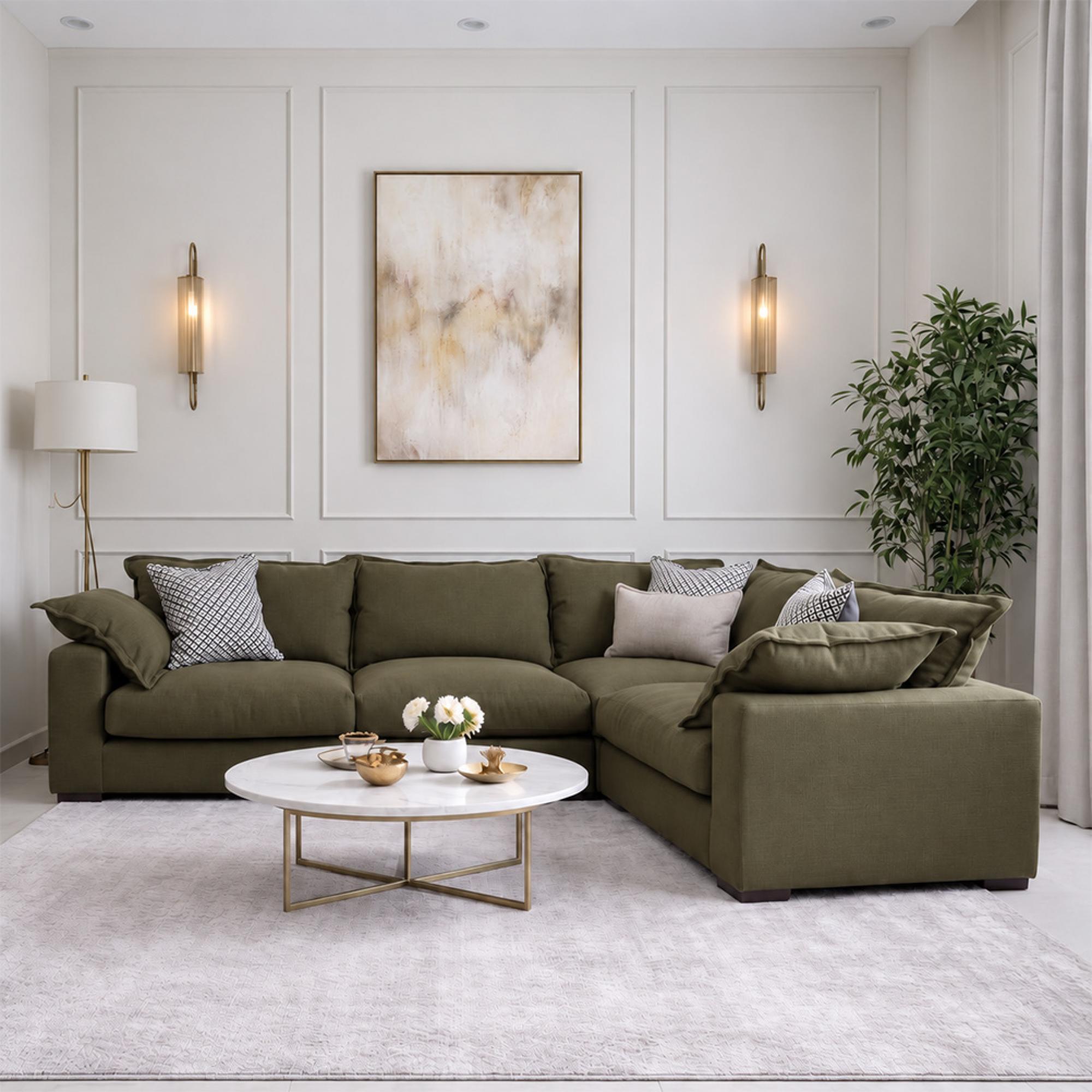 Buoyant Lennox Fabric Corner Sofa - LH1-ALU-COR-RH1 - Variation Available